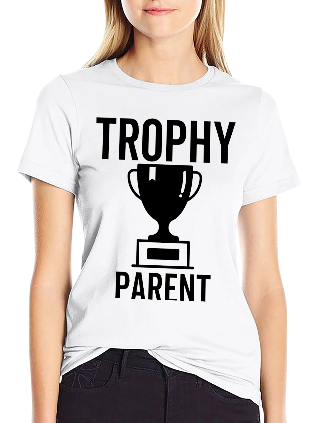 Black Trophy Parent Graphic Tee - Novelty T-Shirt view 9