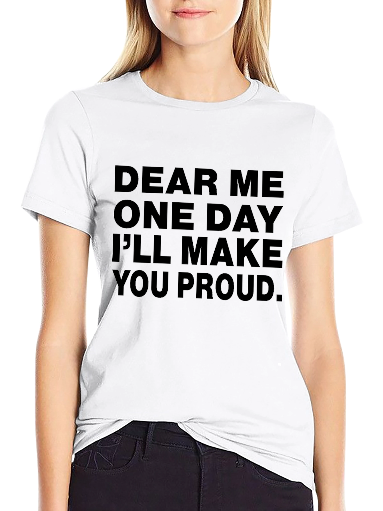 Black Dear Me Graphic Tee - Inspirational T-Shirt view 9