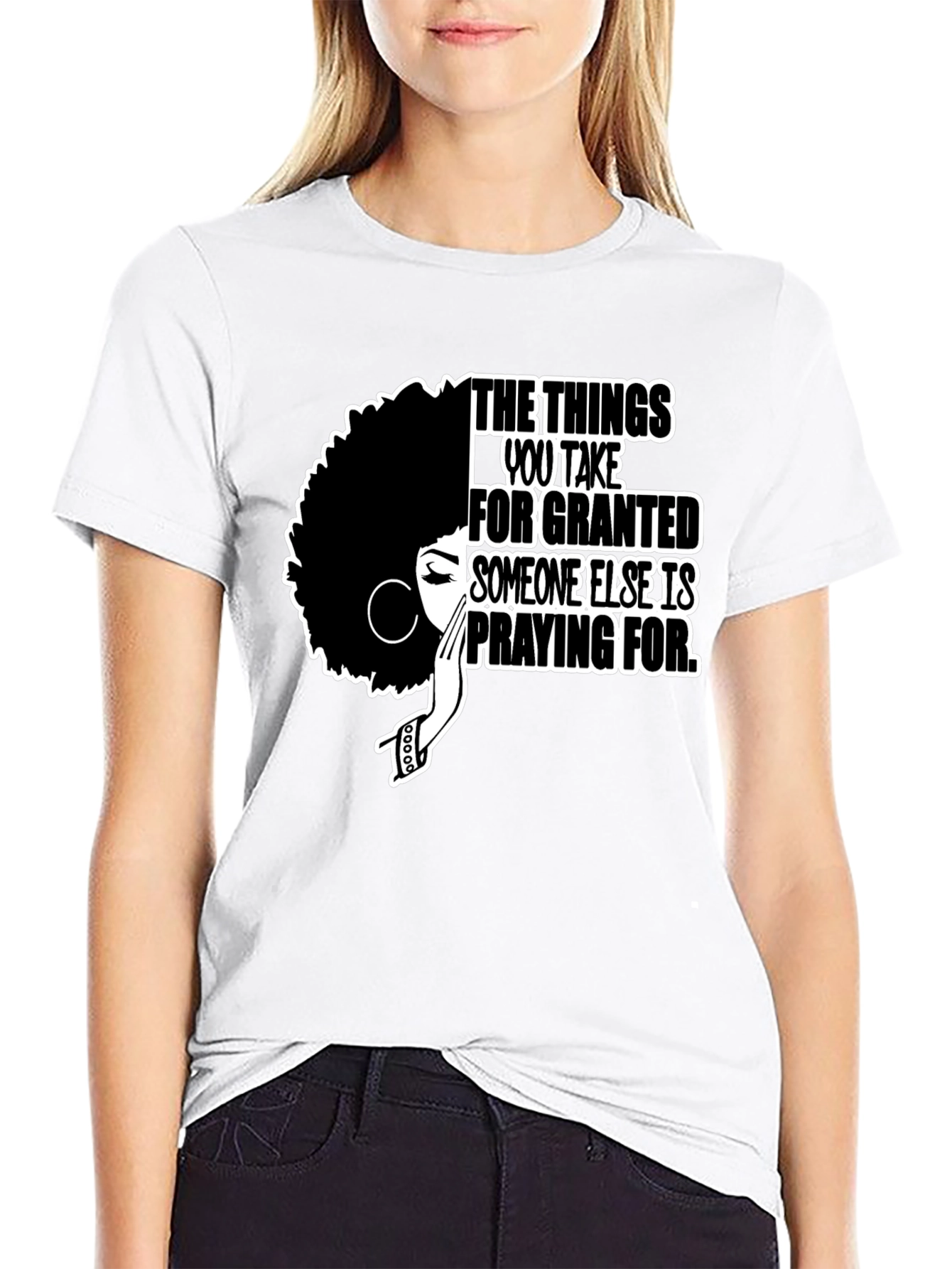 Black Inspirational Afro Woman Graphic T-Shirt view 9