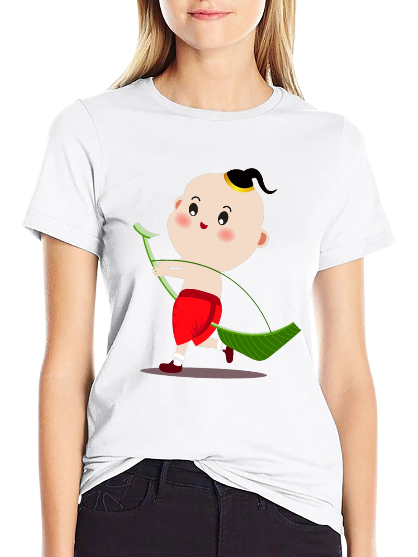 Black Funny Thai Boy Archer Graphic Tee view 9