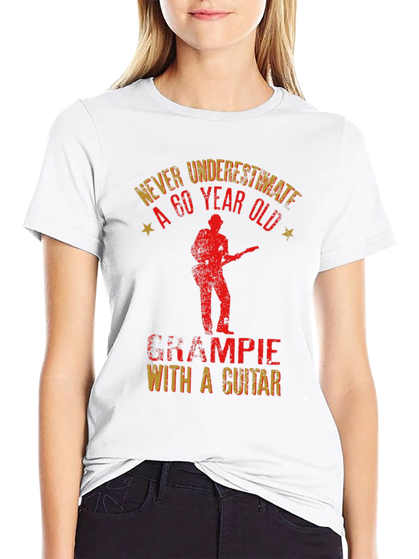 Black Grampie With a Guitar T-Shirt view 9