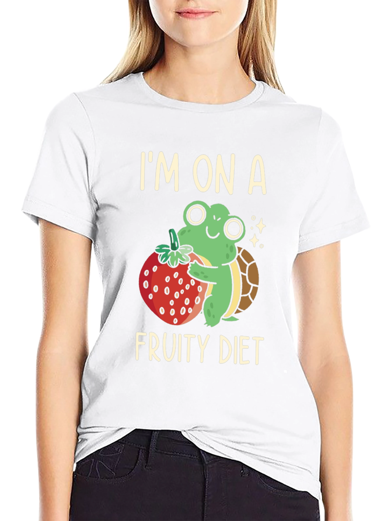 Black Fruity Diet Turtle Graphic Tee view 9