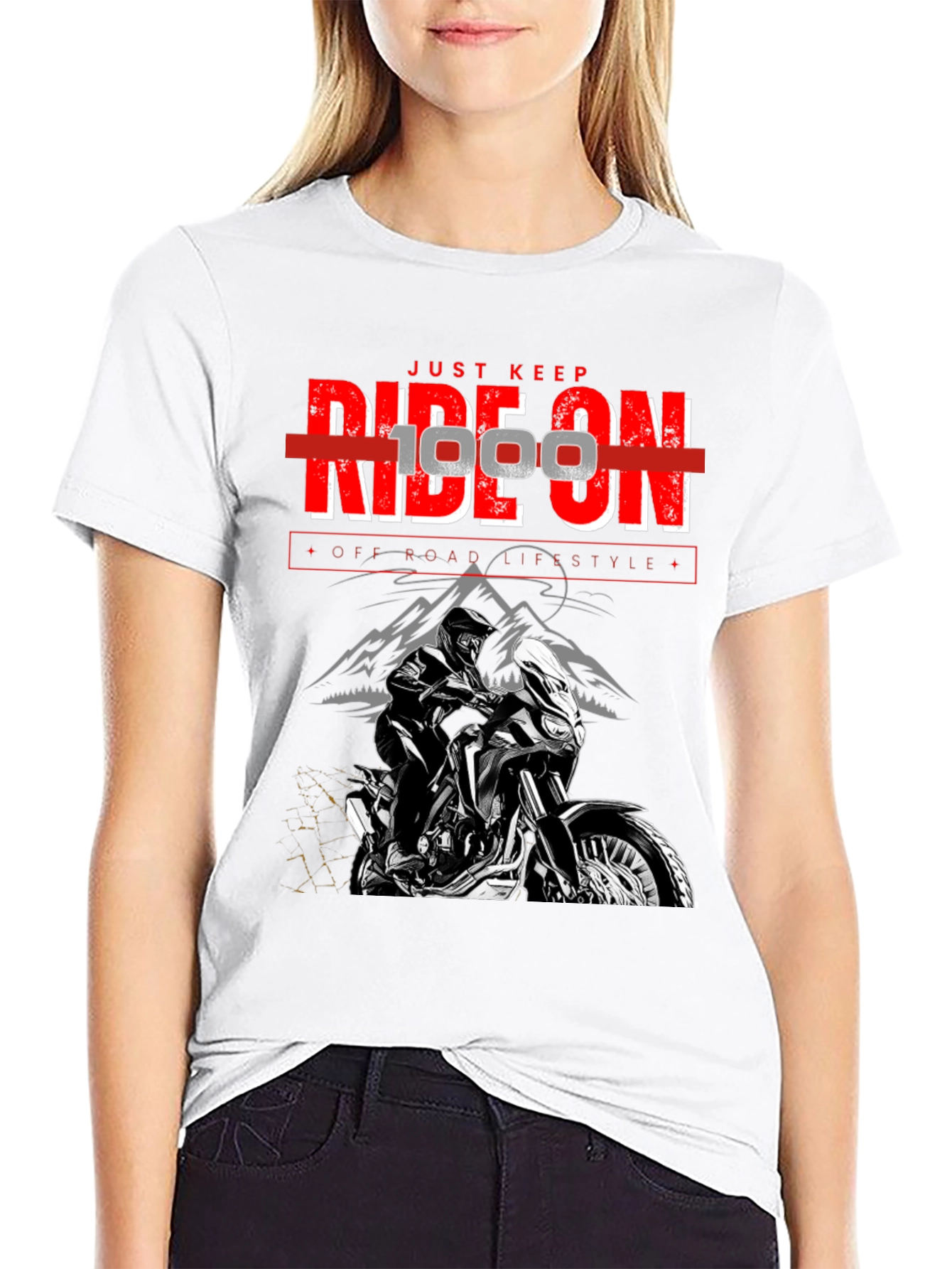 Black Ride On T-Shirt - Adventure Motorcycle Graphic Tee view 9