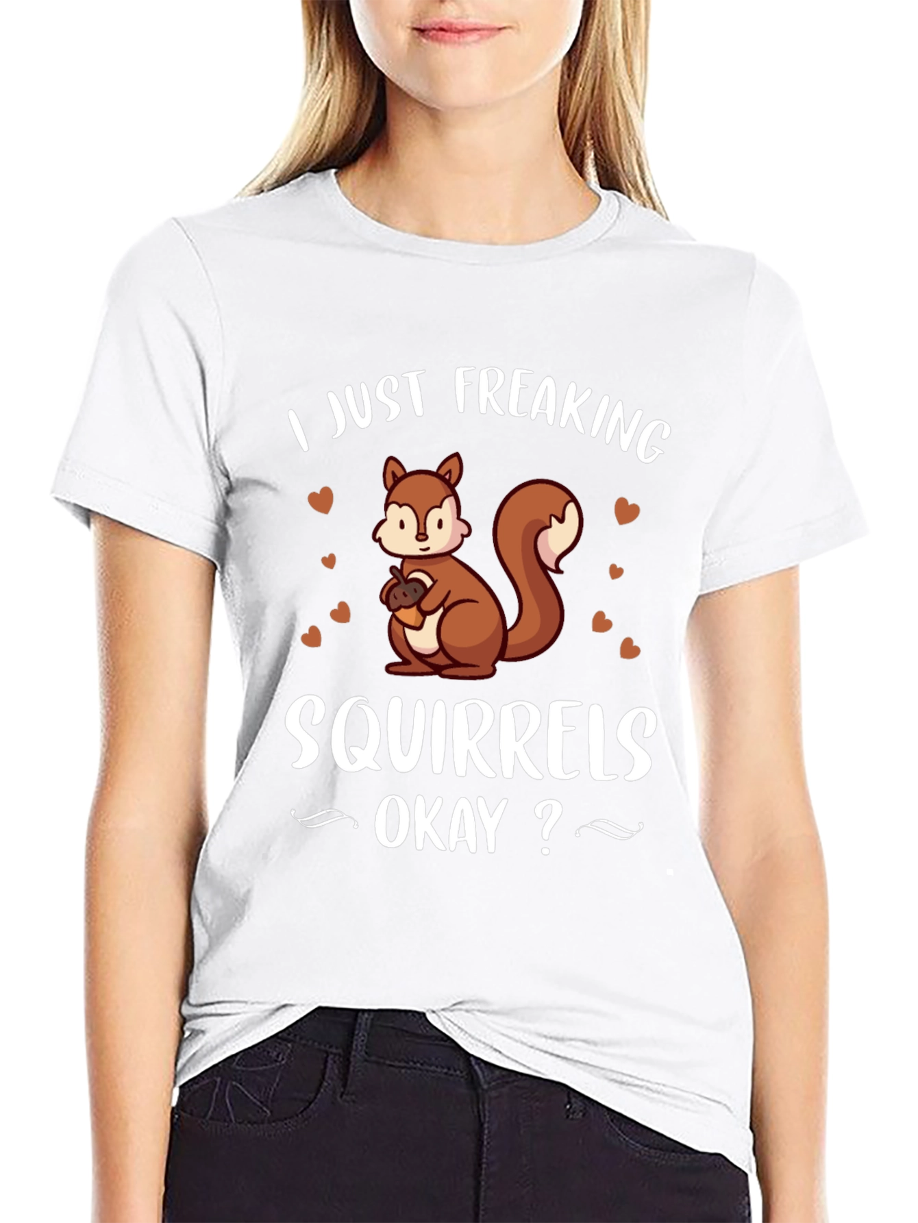 Black I Just Freaking Love Squirrels T-Shirt view 9