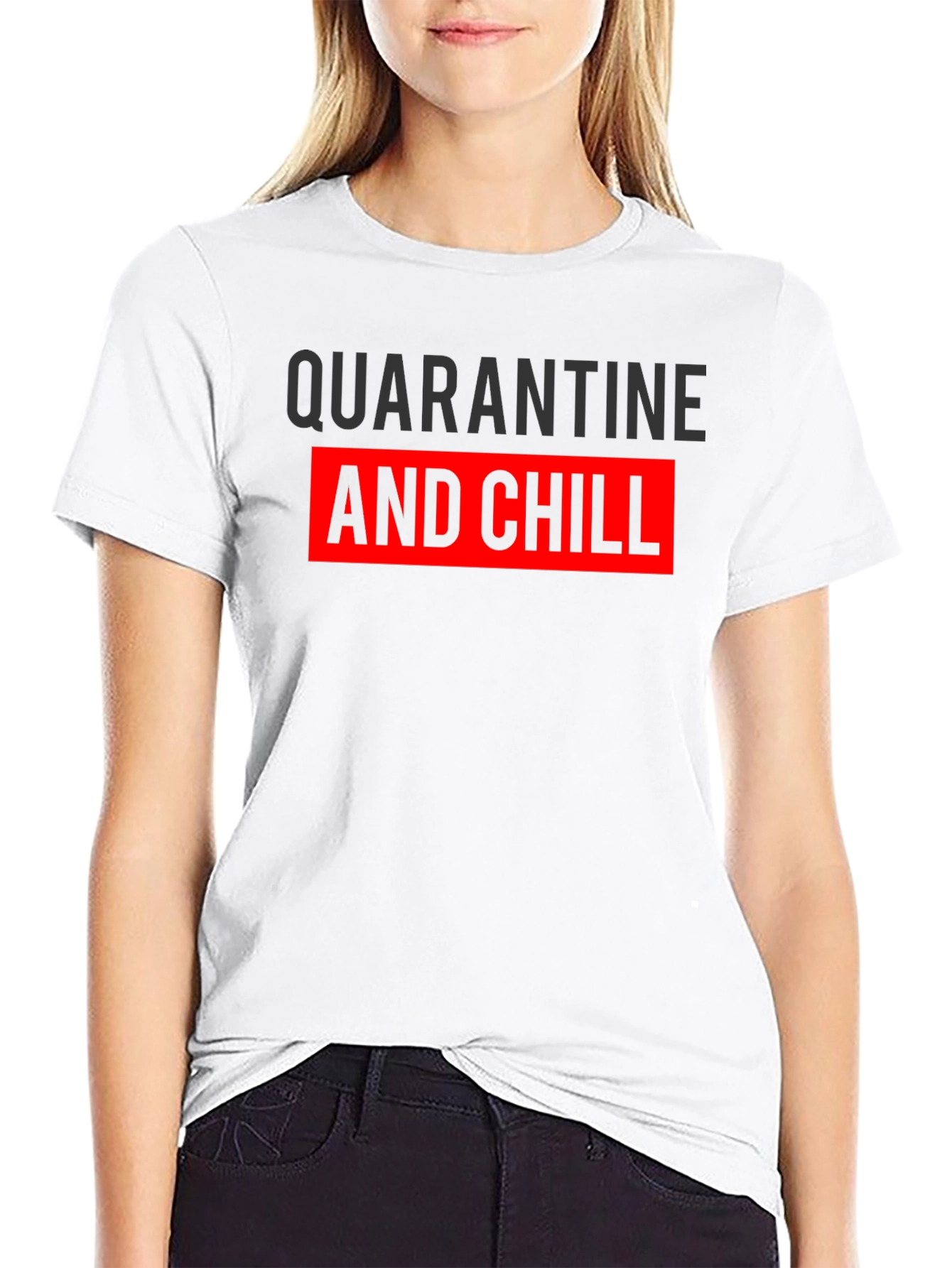Black Quarantine & Chill Graphic Tee view 9