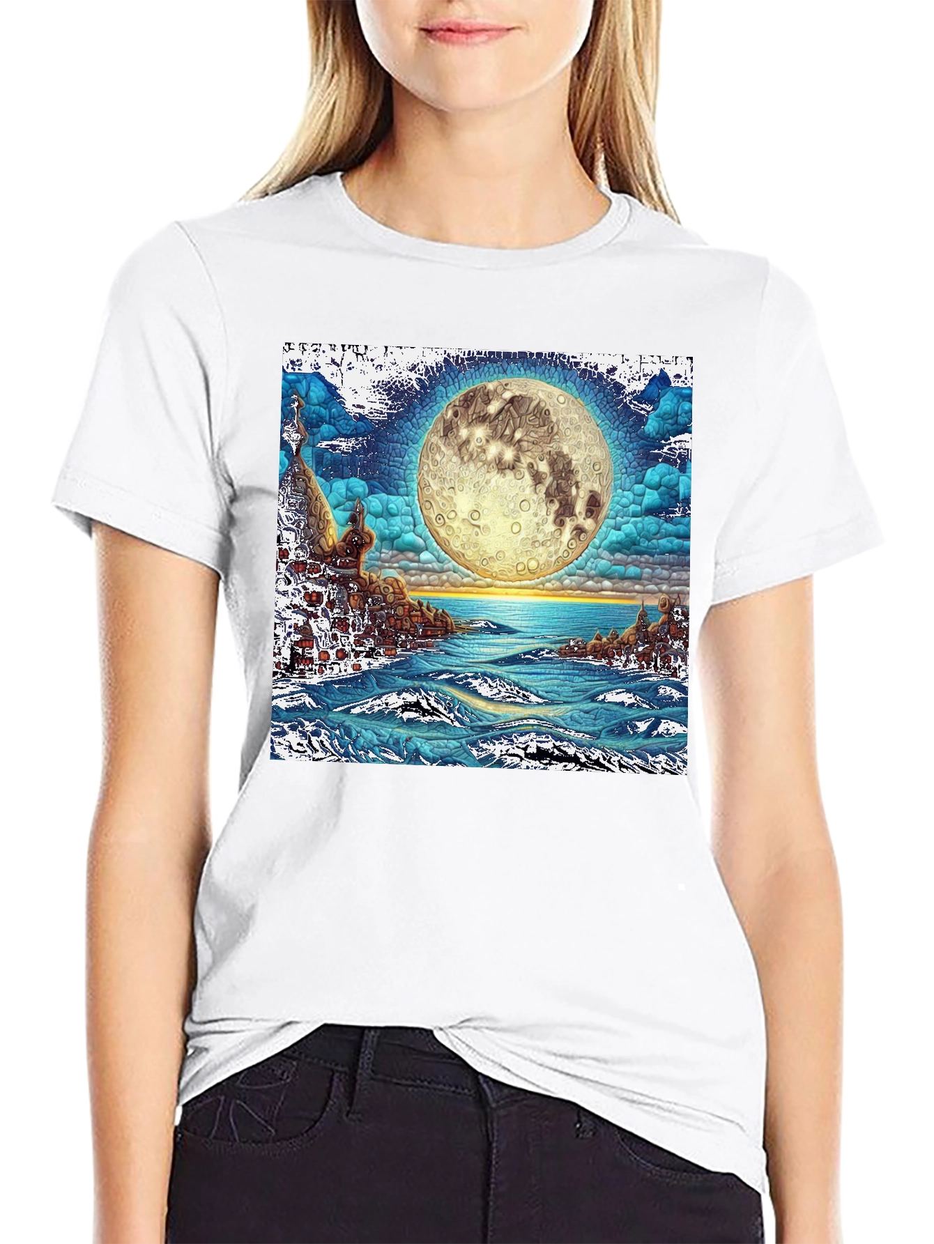 Black Mystic Moonscape Graphic Tee view 9