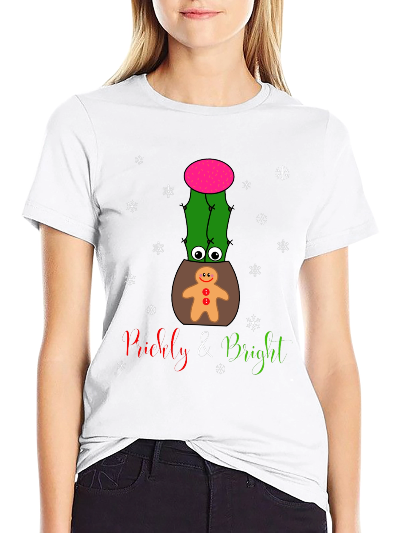 Black Prickly & Bright Holiday Cactus T-Shirt view 9