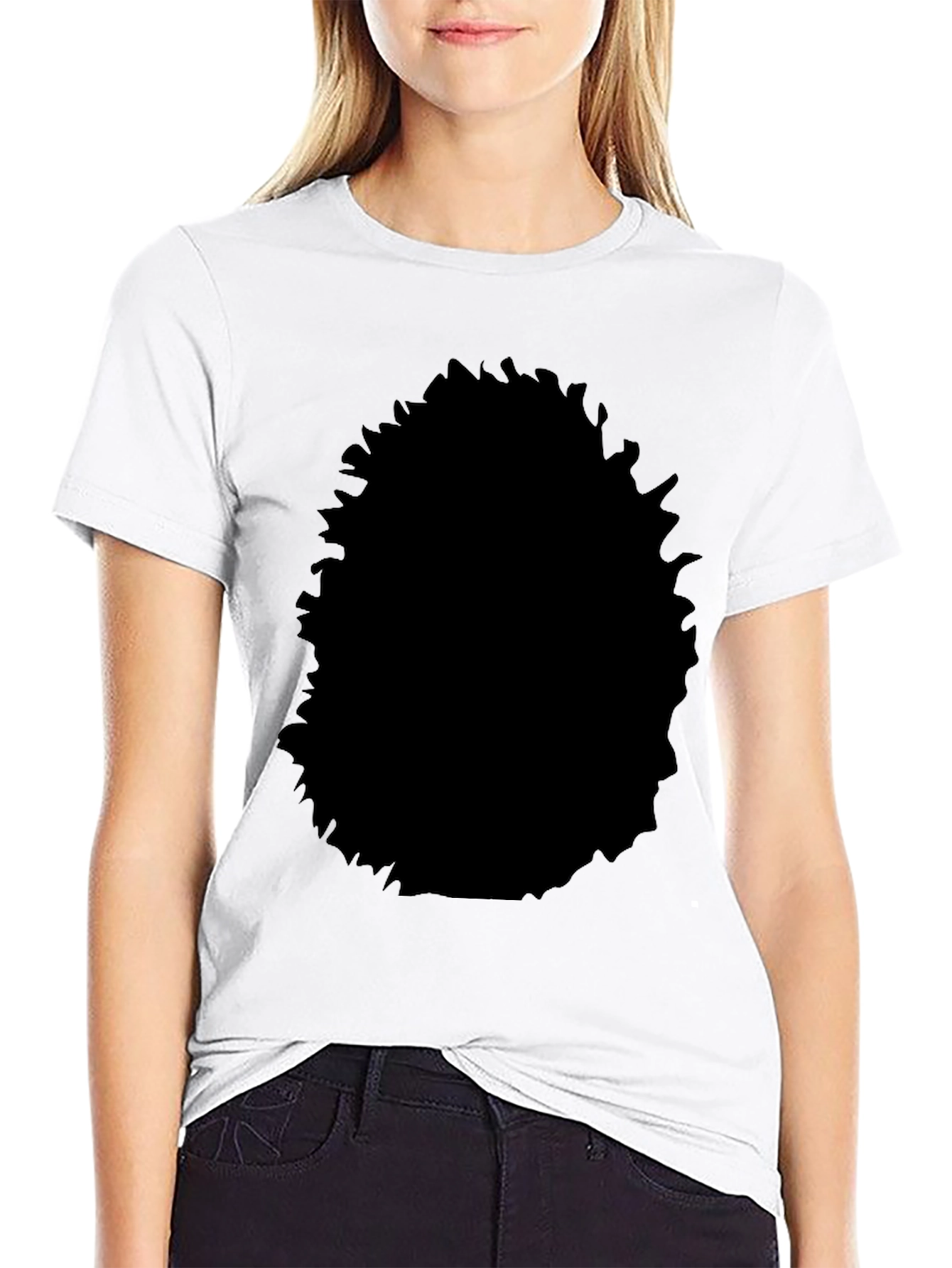 Black Black Cotton Crew Neck T-Shirt - Casual Style view 9