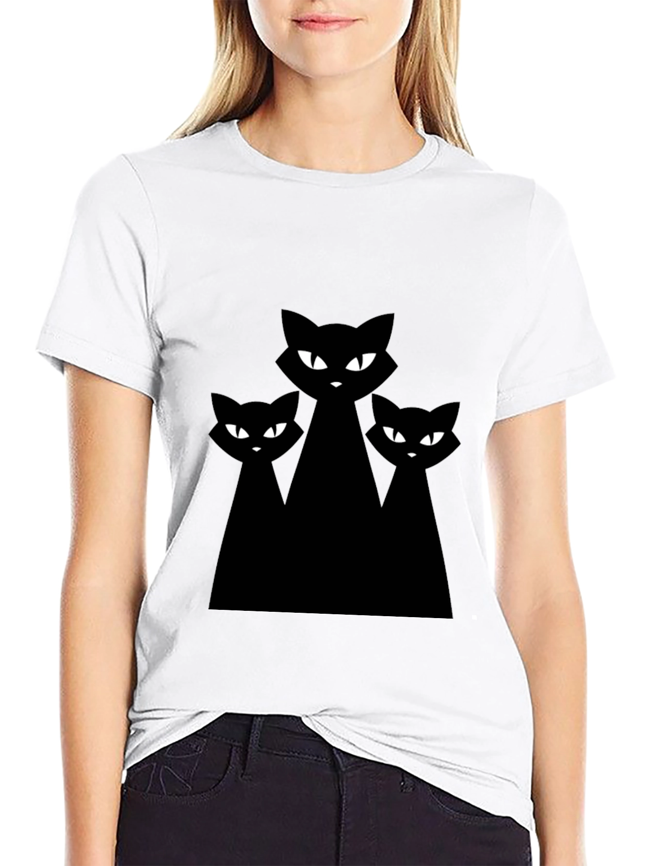 Black Black Cat Graphic Tee - Unisex Halloween Shirt view 9