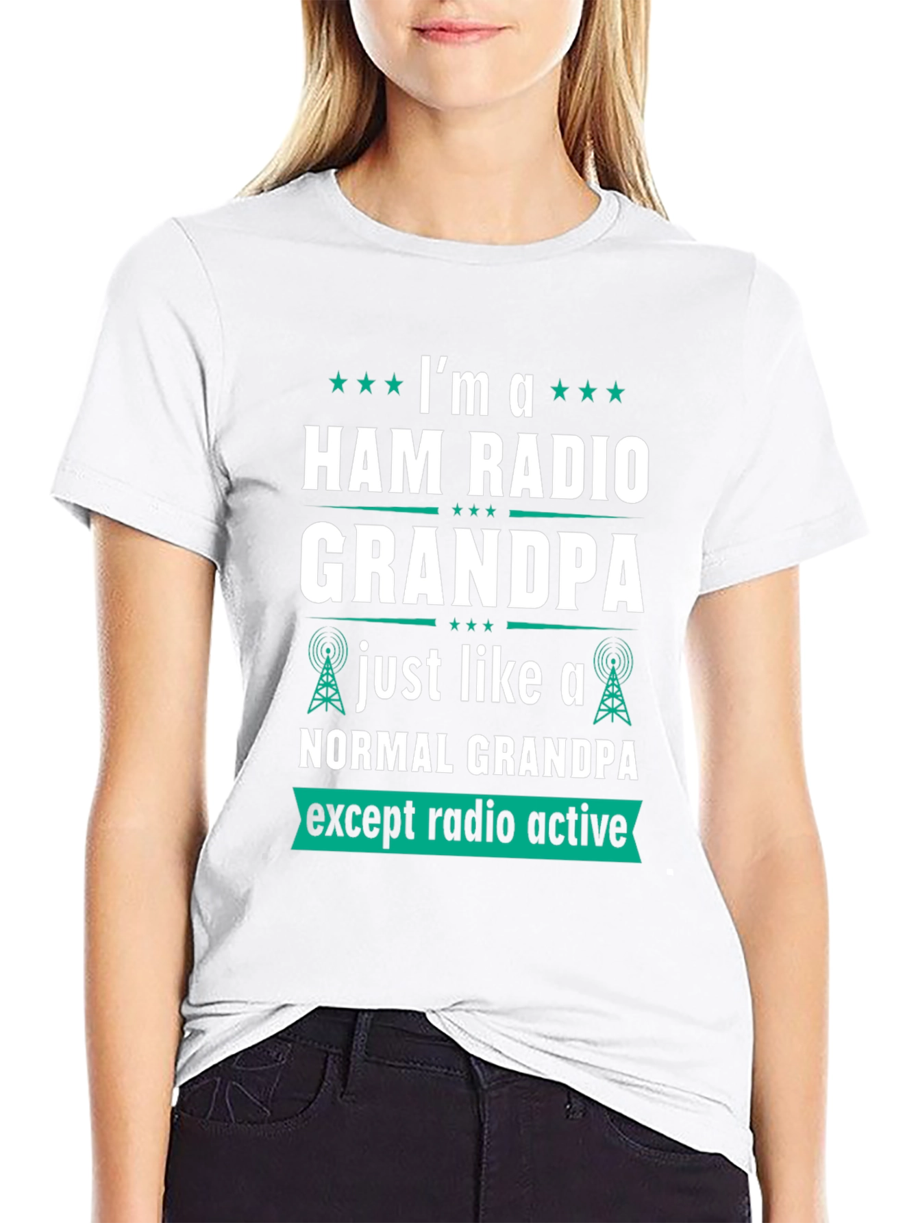 Black Ham Radio Grandpa T-Shirt view 9