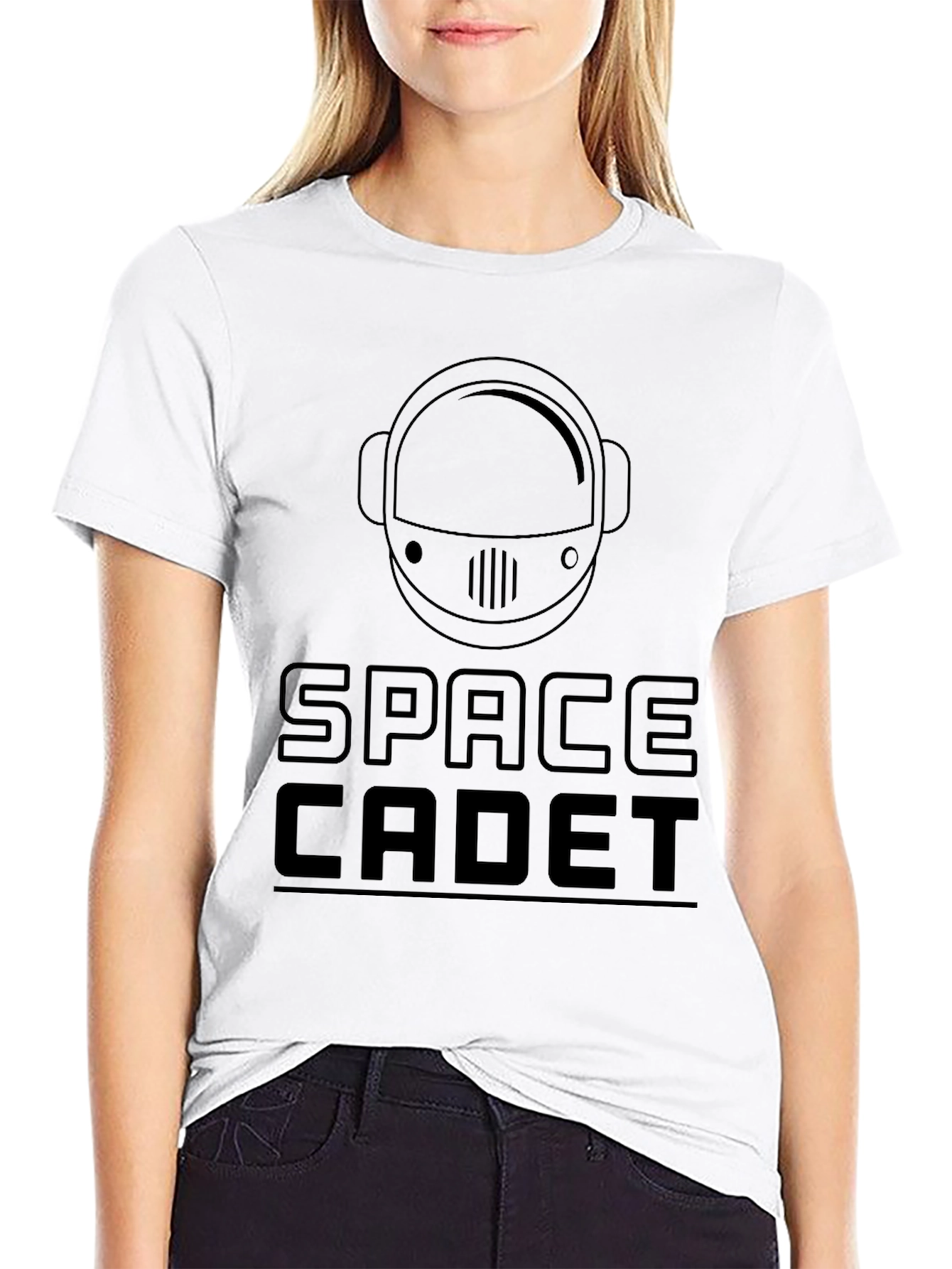 Black Space Cadet T-Shirt - Astronaut Helmet Graphic Tee view 9