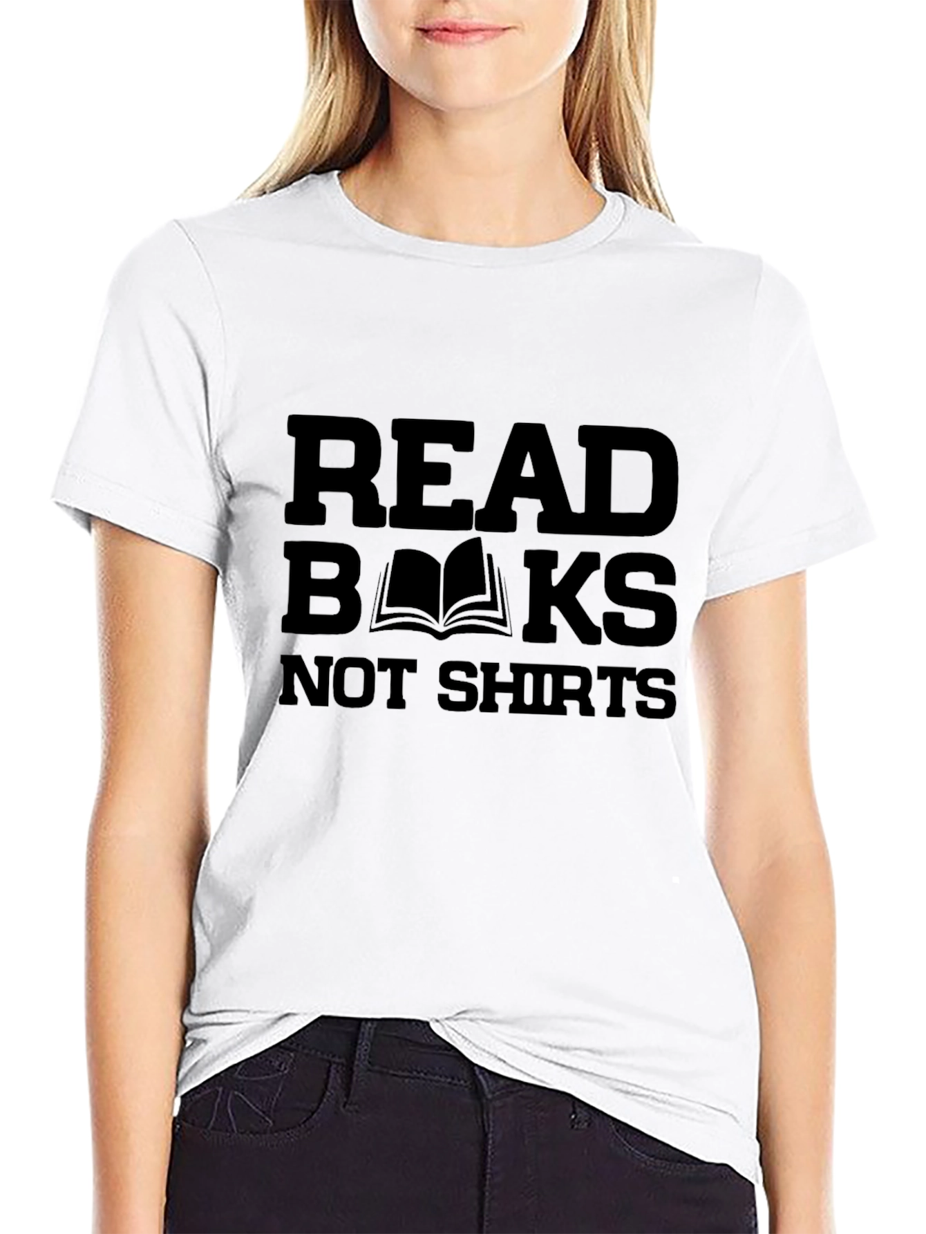 Black Read Books Not Shirts Graphic Tee - Black view 9
