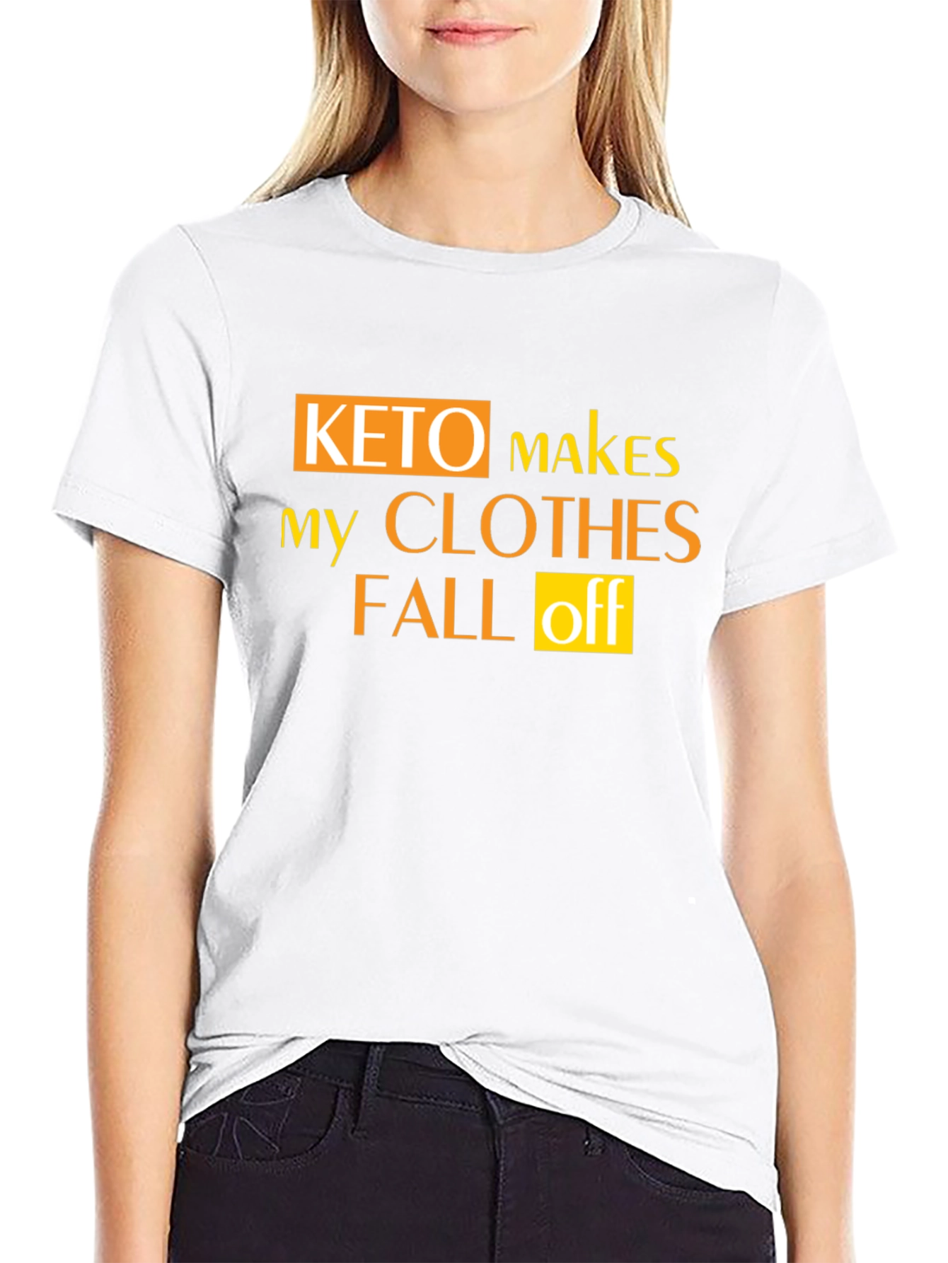 Black Keto Makes My Clothes Fall Off Black Graphic T-Shirt view 9