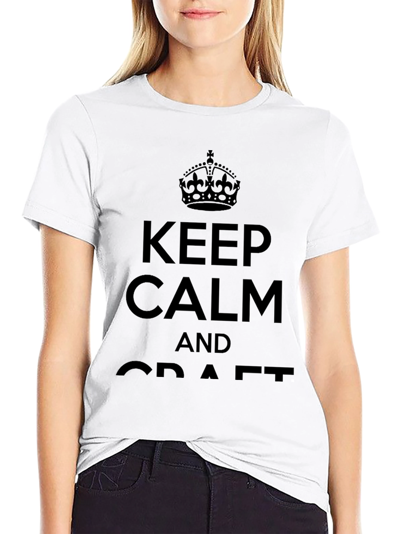 Black Keep Calm And Craft T-Shirt - Comfortable Cotton Tee view 9