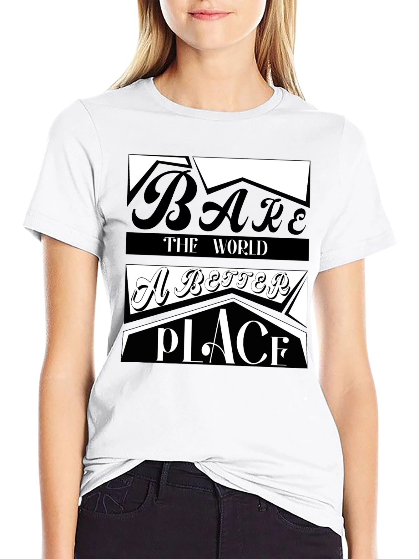 Black Make the World a Better Place Graphic Tee view 9