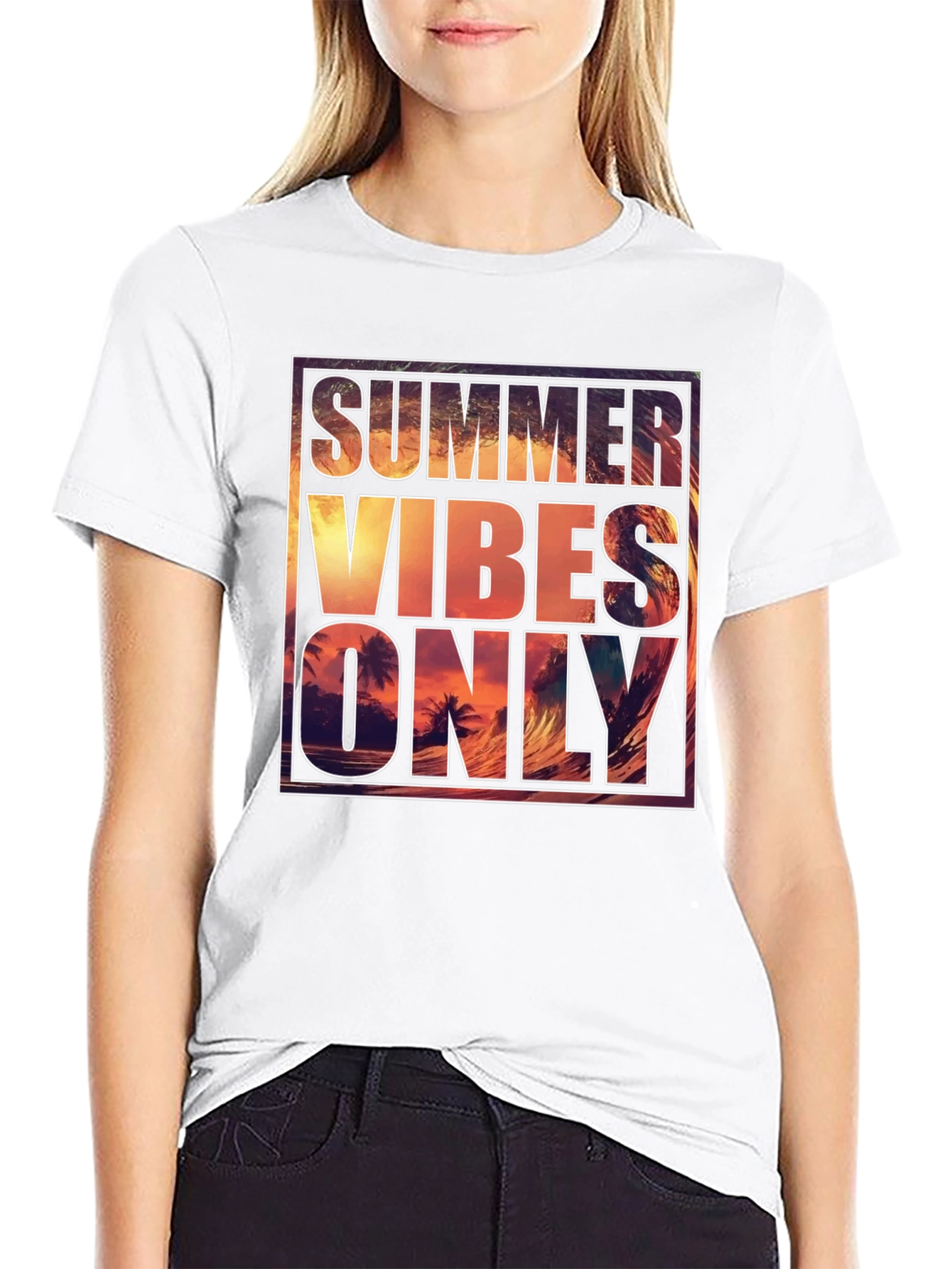 Black Summer Vibes Graphic Tee - Men's Black T-Shirt view 9