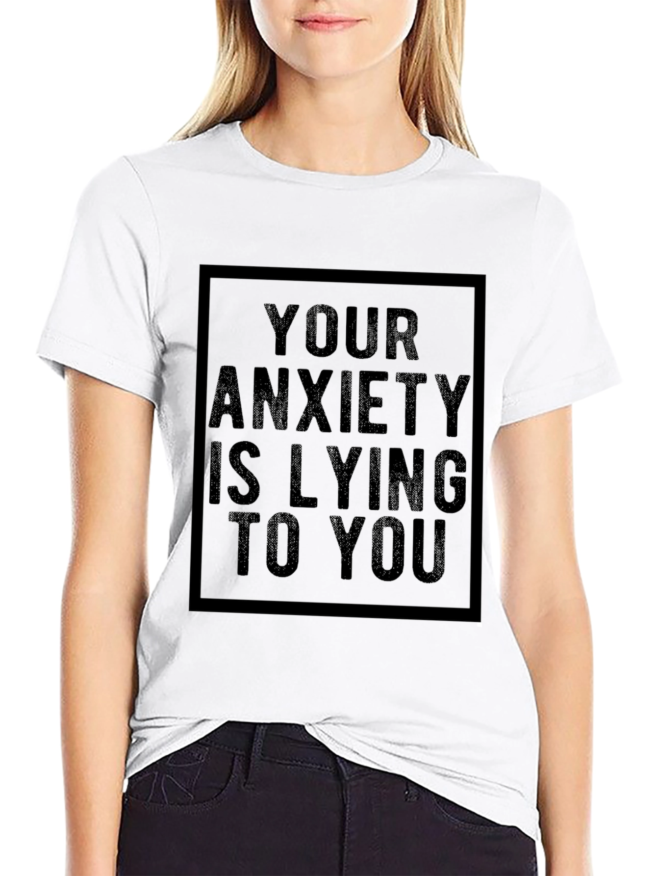 Black Anxiety Relief T-Shirt - Motivational Message view 9
