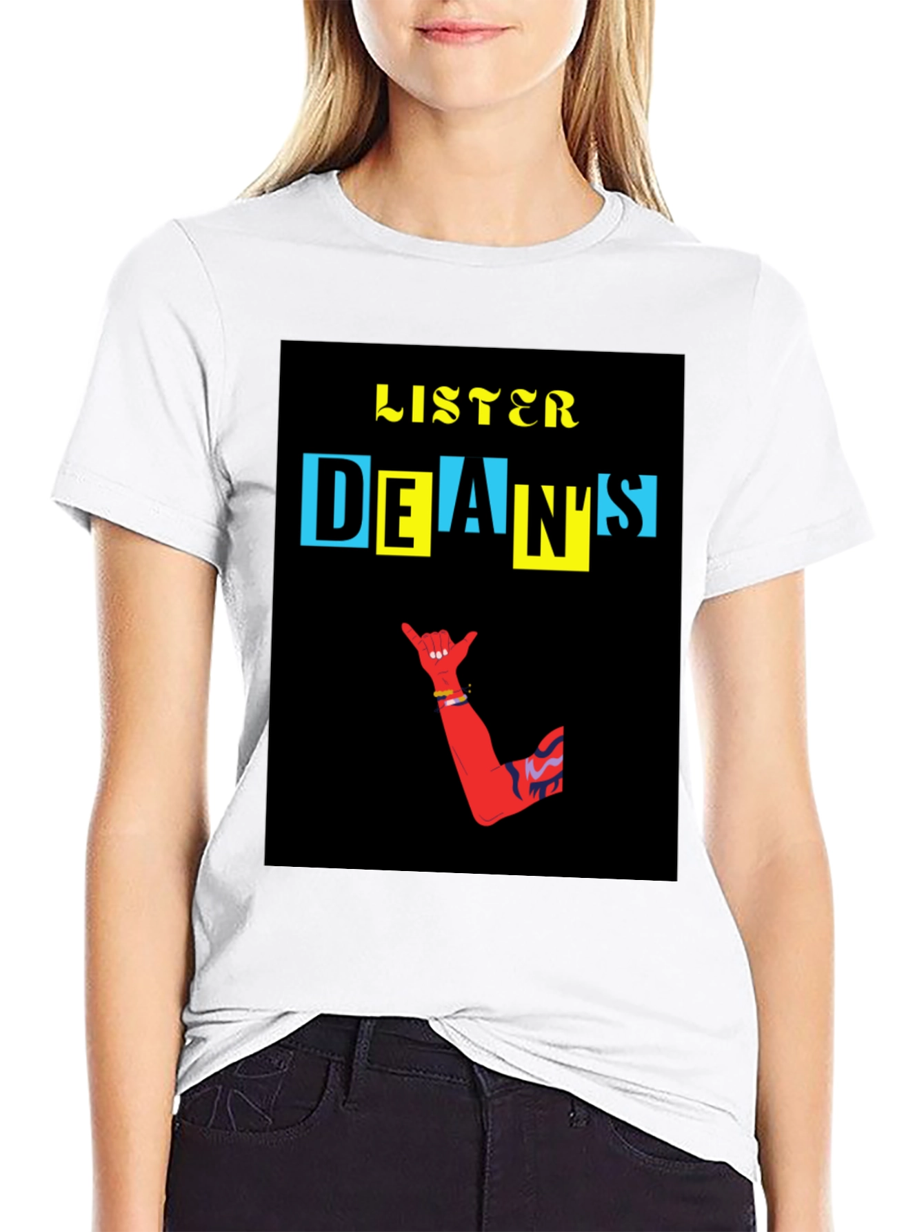 Black Cool Graphic T-Shirt - Listener Dean's Design view 9