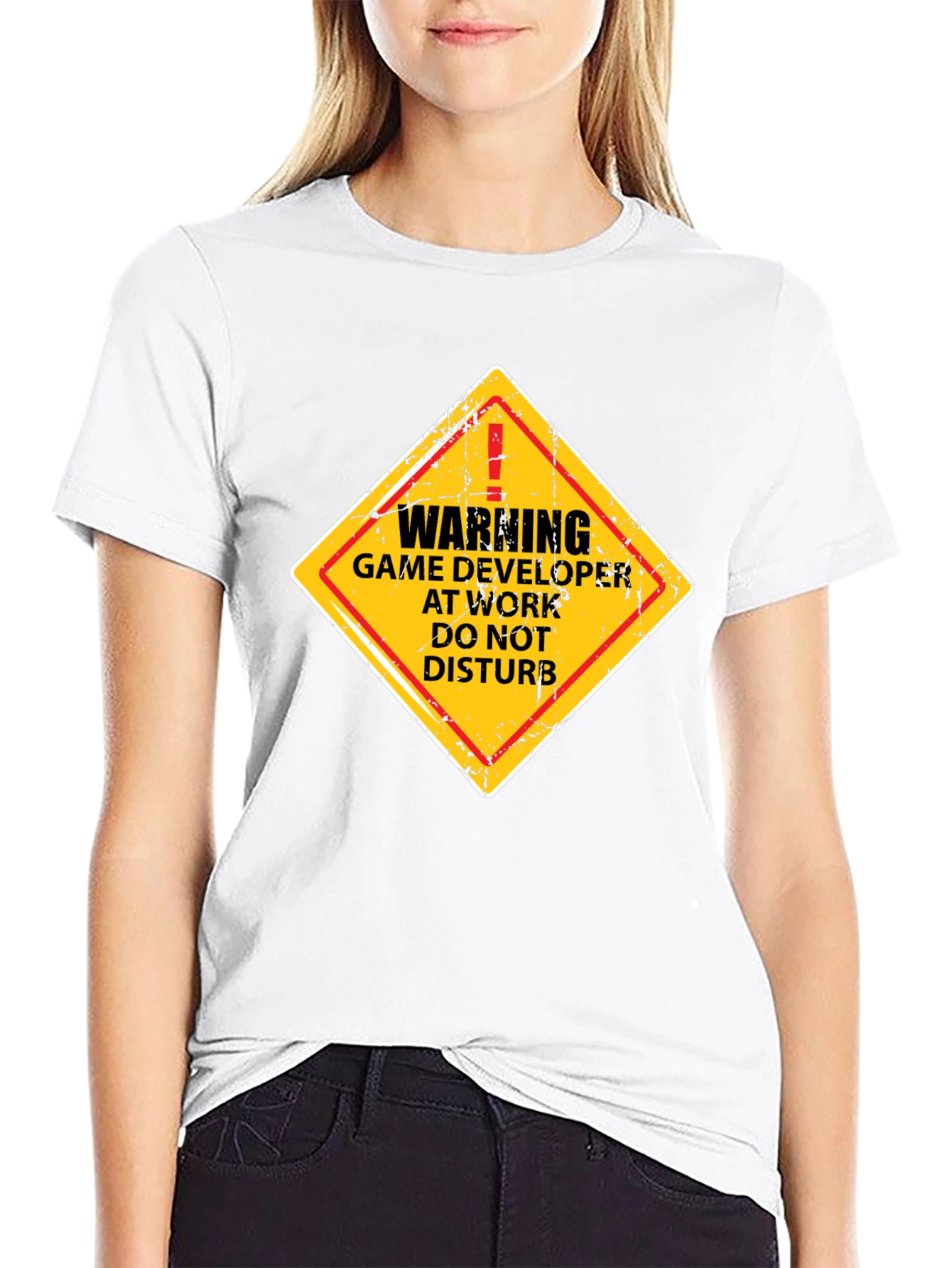 Black Warning Game Developer T-Shirt - Funny Programmer Tee view 9