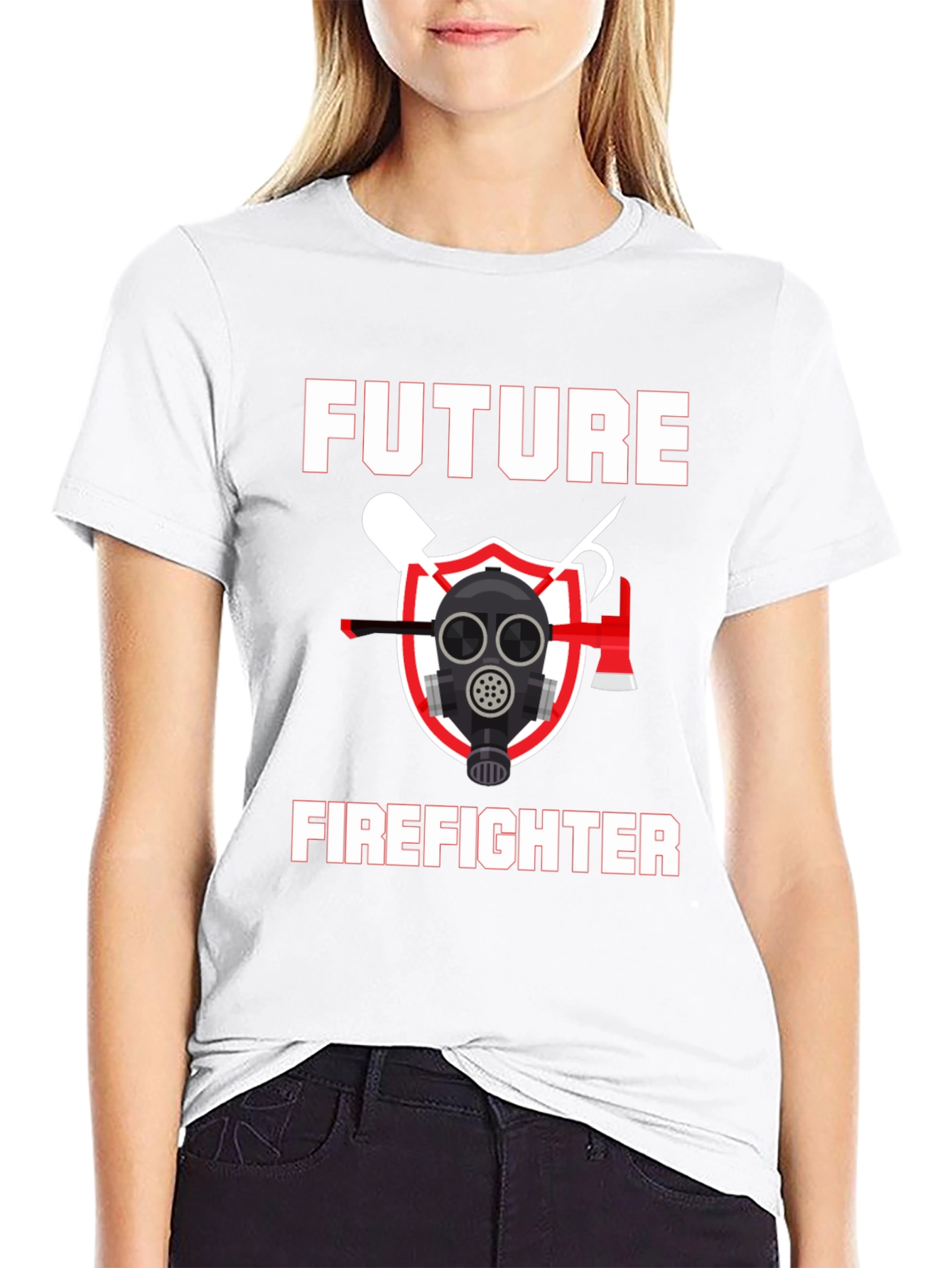 Black Future Firefighter Graphic T-Shirt - Black Cotton Tee view 9