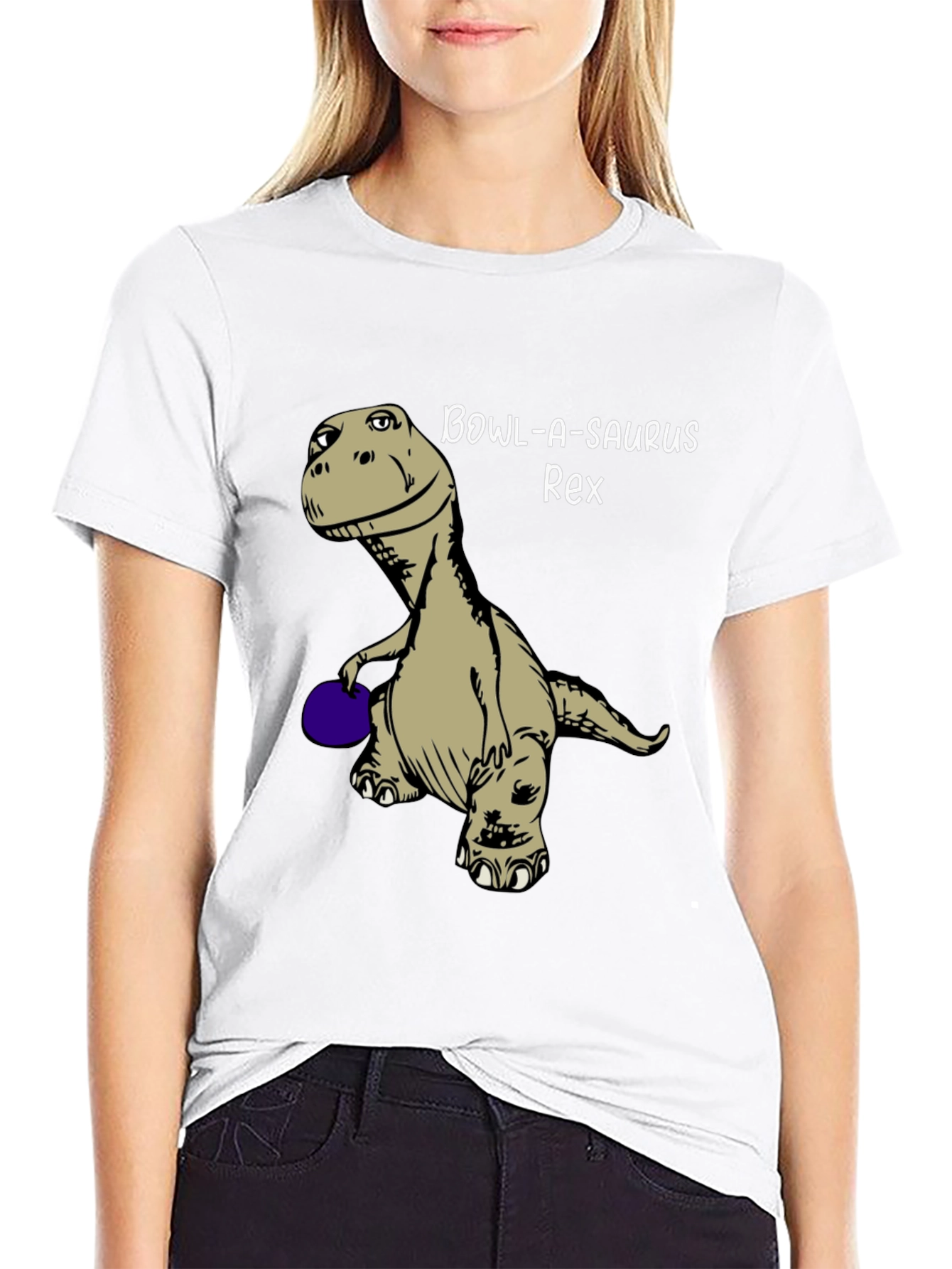 Black Bowl-A-Saurus Rex Graphic Tee view 9