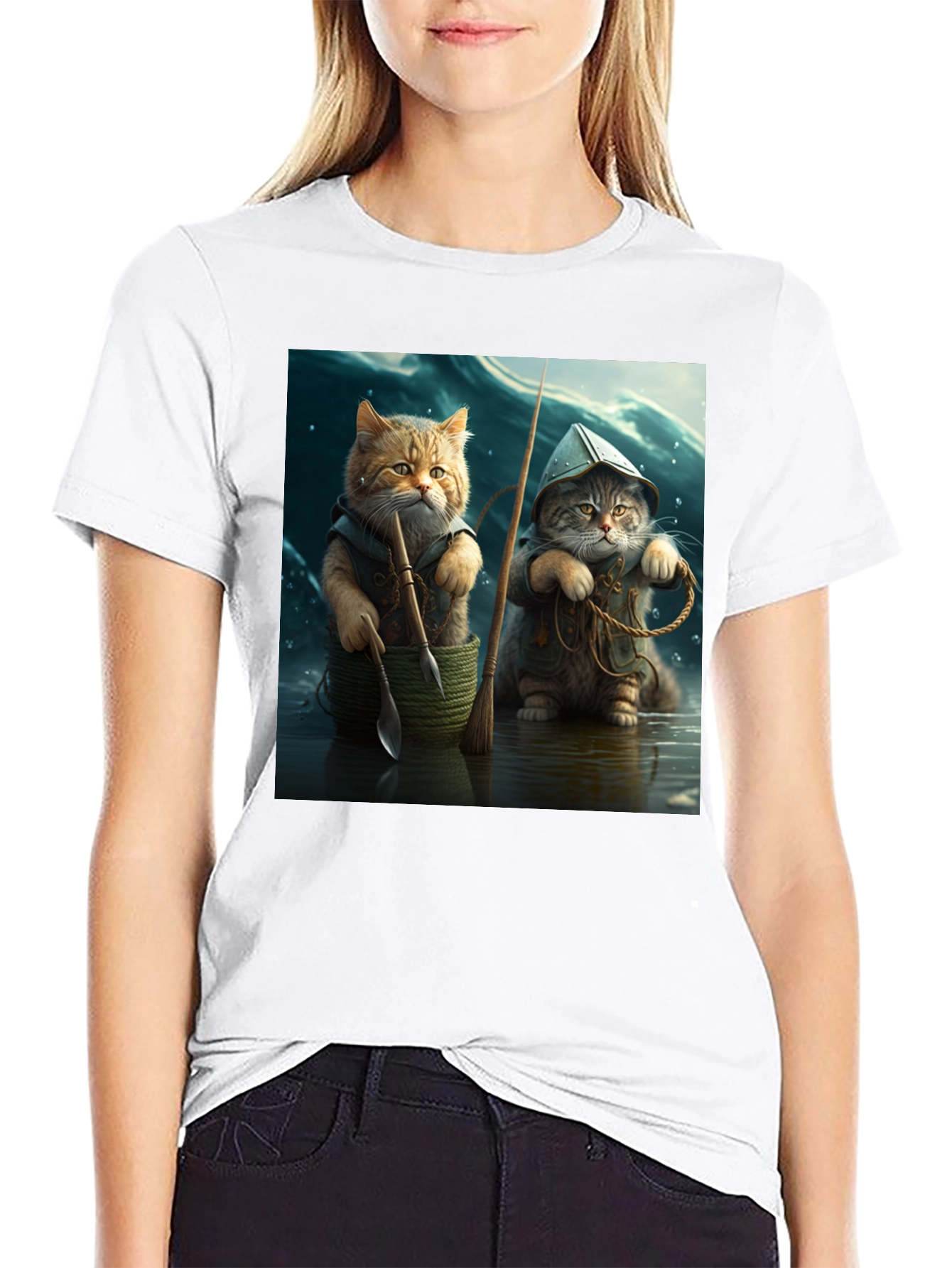 Black Cat Fishermen Graphic Tee view 9