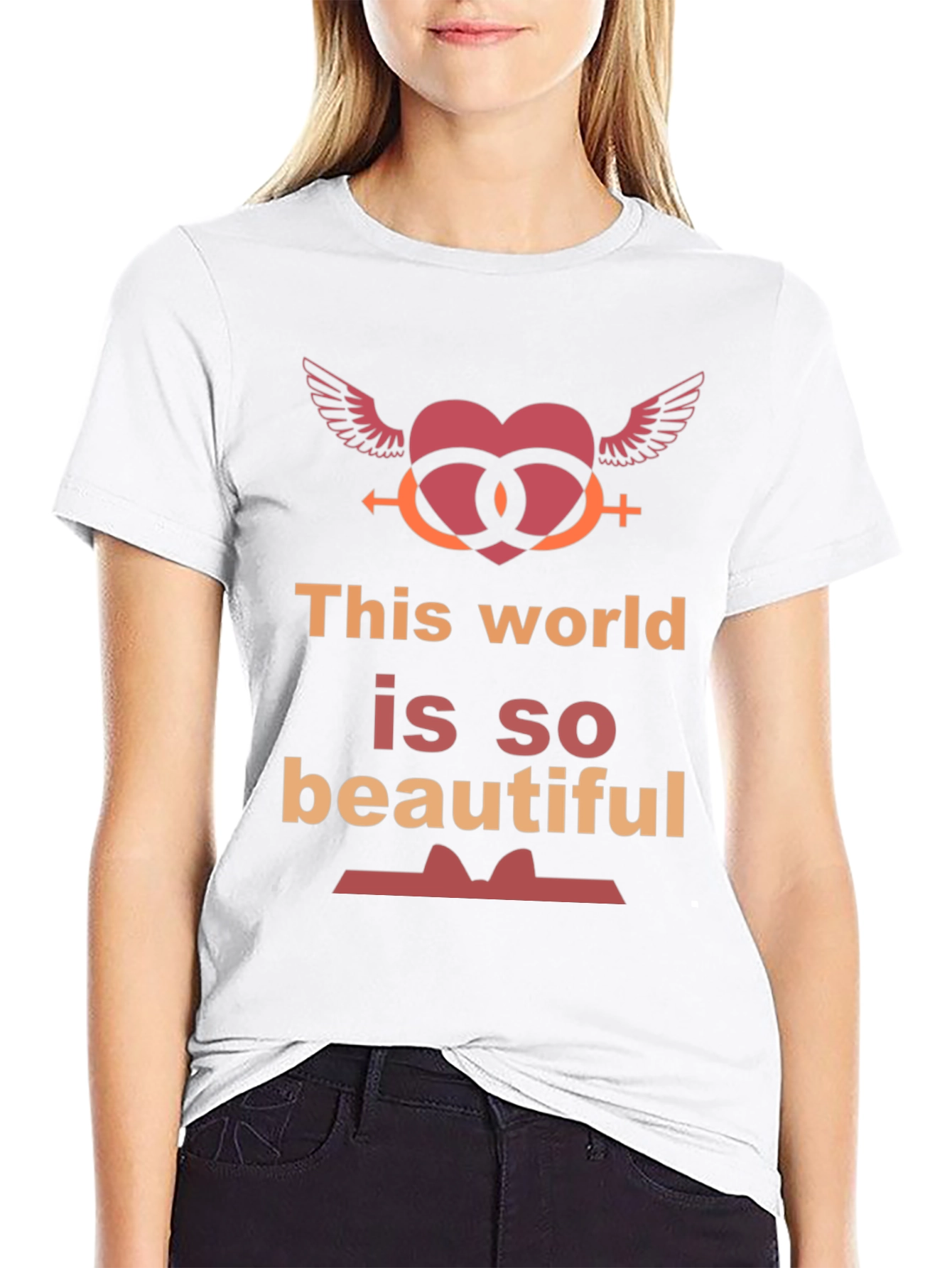 Black This World Is So Beautiful Graphic T-Shirt view 9