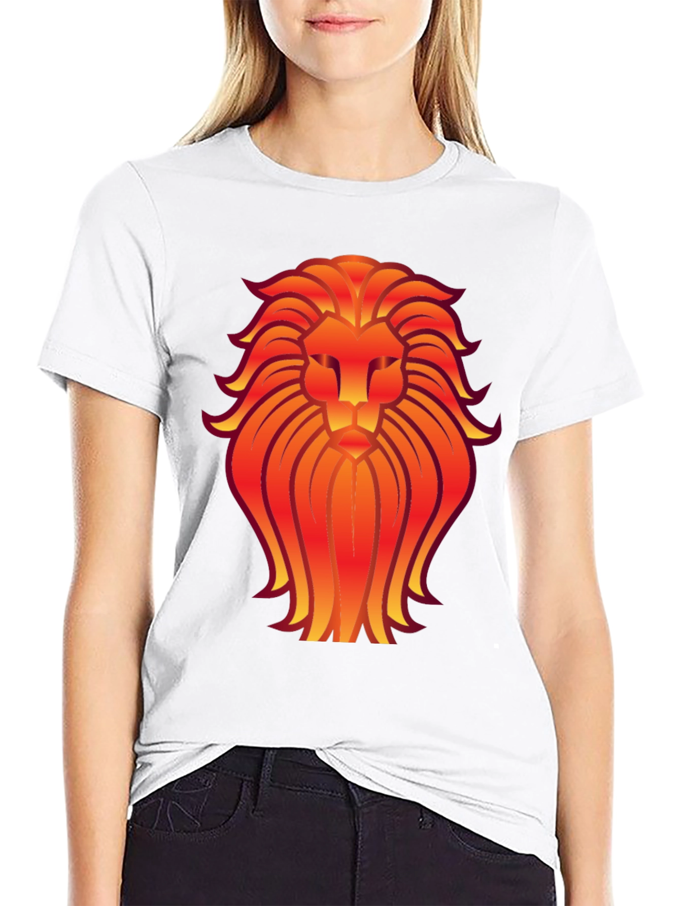 Black Fiery Lion Graphic Tee - Bold & Stylish view 9
