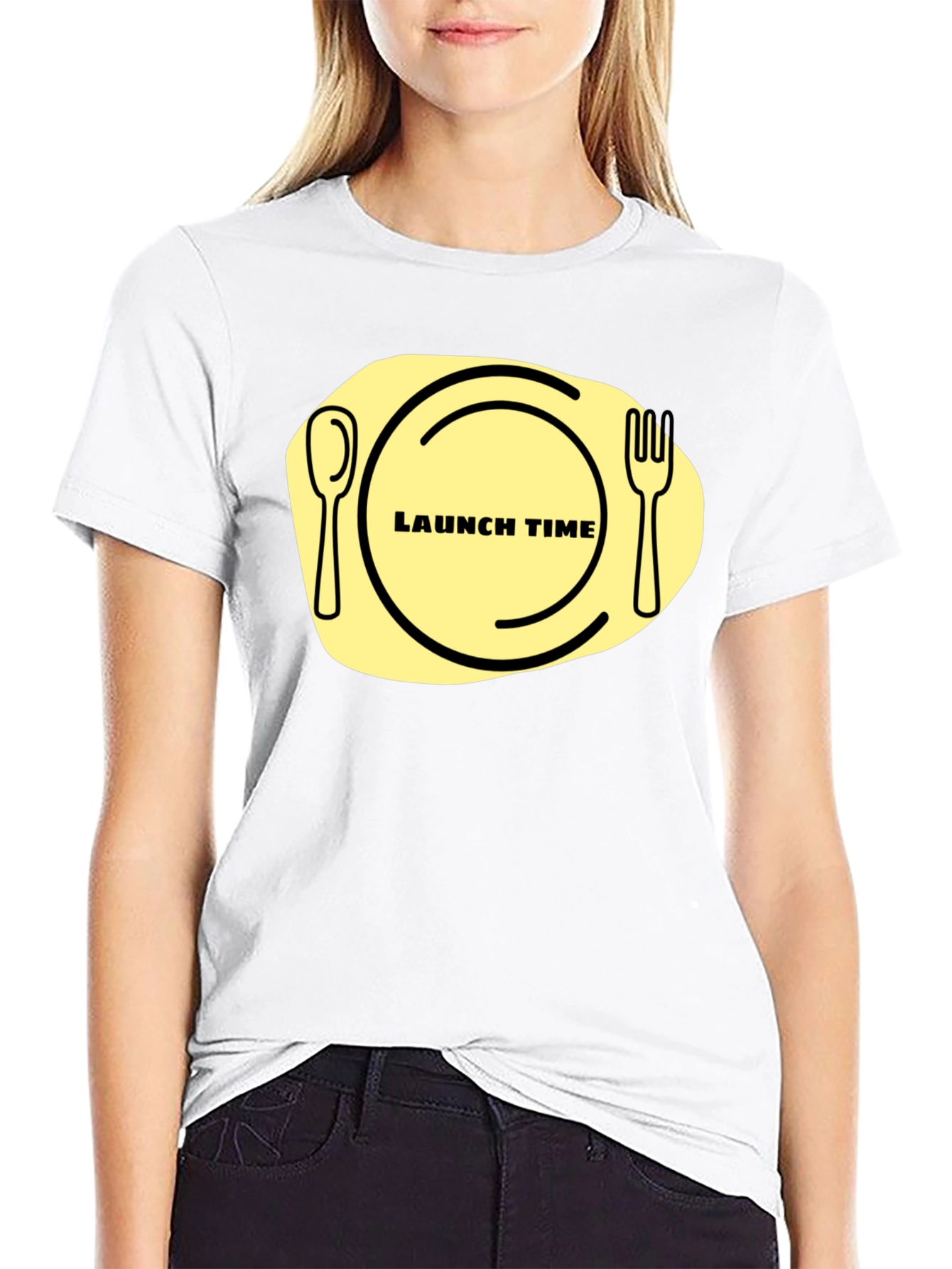 Black Launch Time T-Shirt: Funny Foodie Graphic Tee view 9