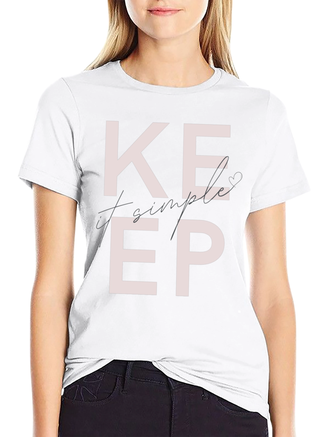 Black Keep It Simple Graphic T-Shirt view 9