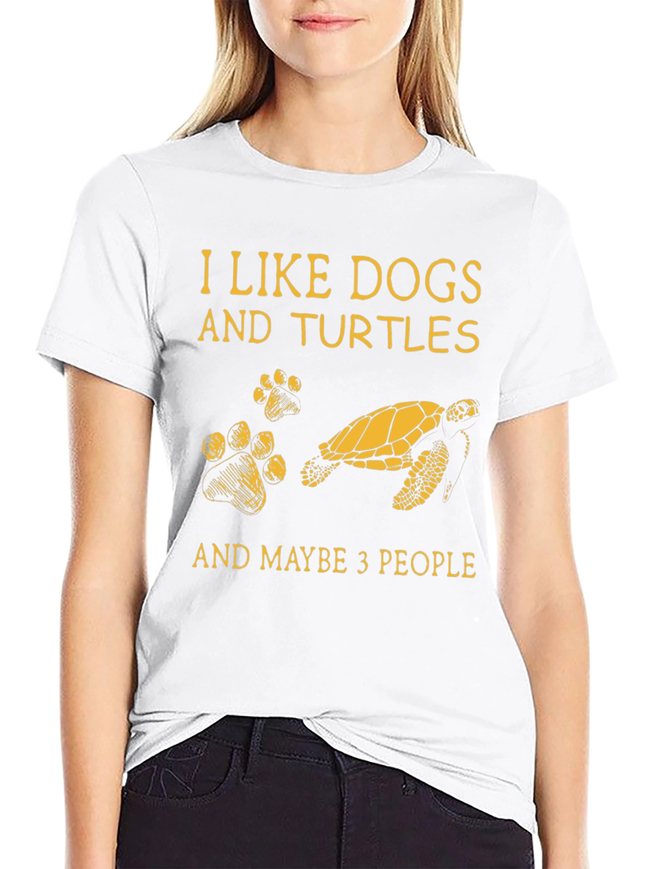 Black I Like Dogs and Turtles T-Shirt view 9