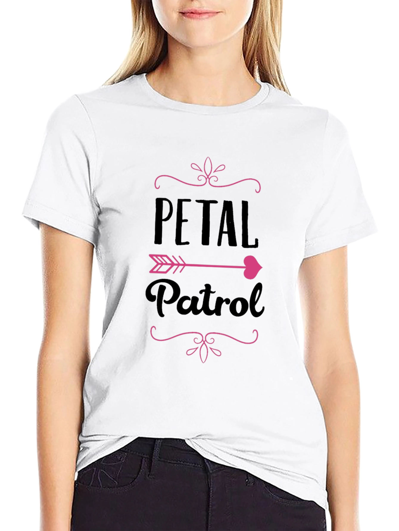 Black Petal Patrol Graphic Tee - Black Crew Neck T-Shirt view 9