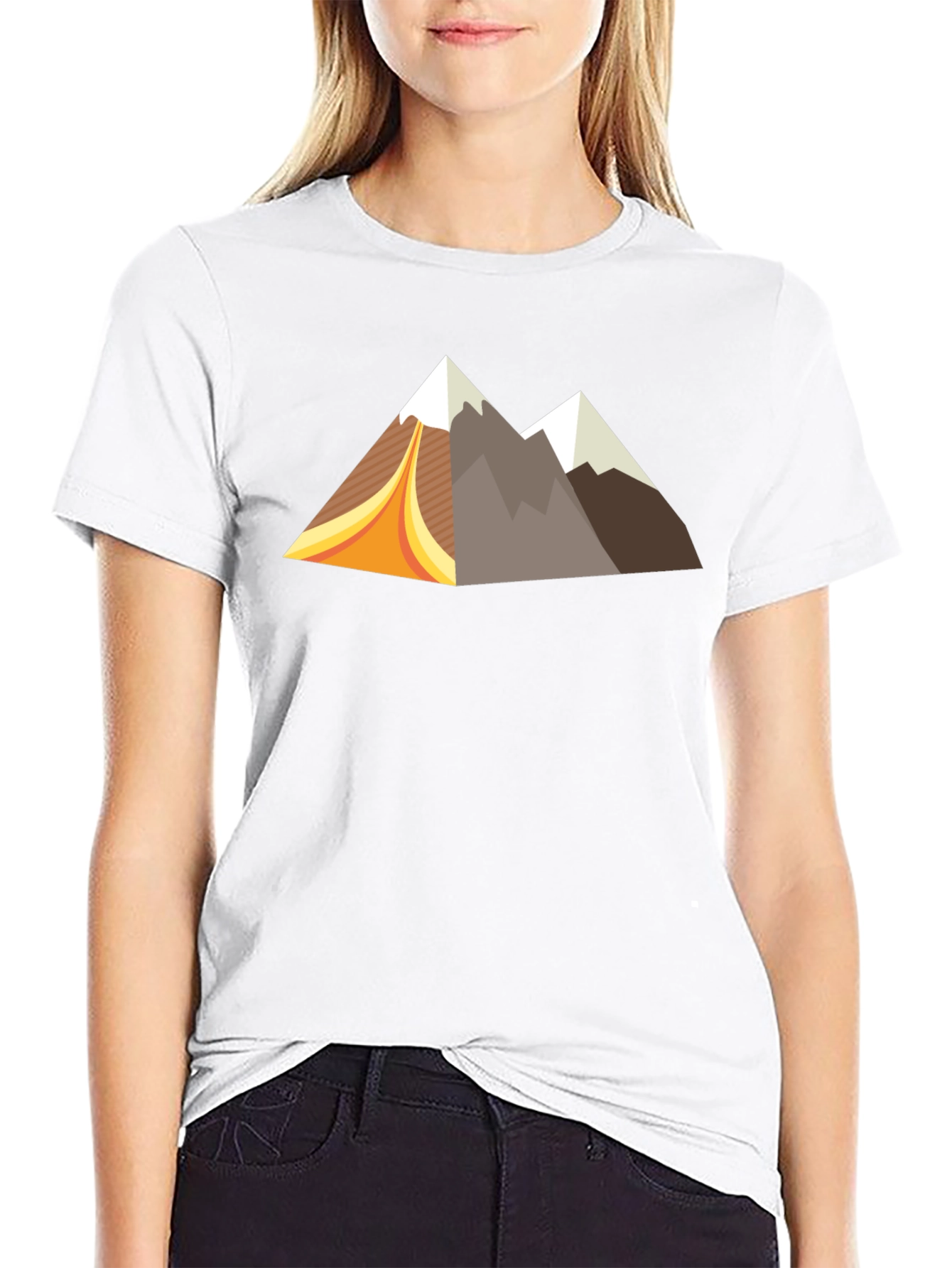 Black Retro Mountain Graphic Tee - Black Short Sleeve Shirt view 9
