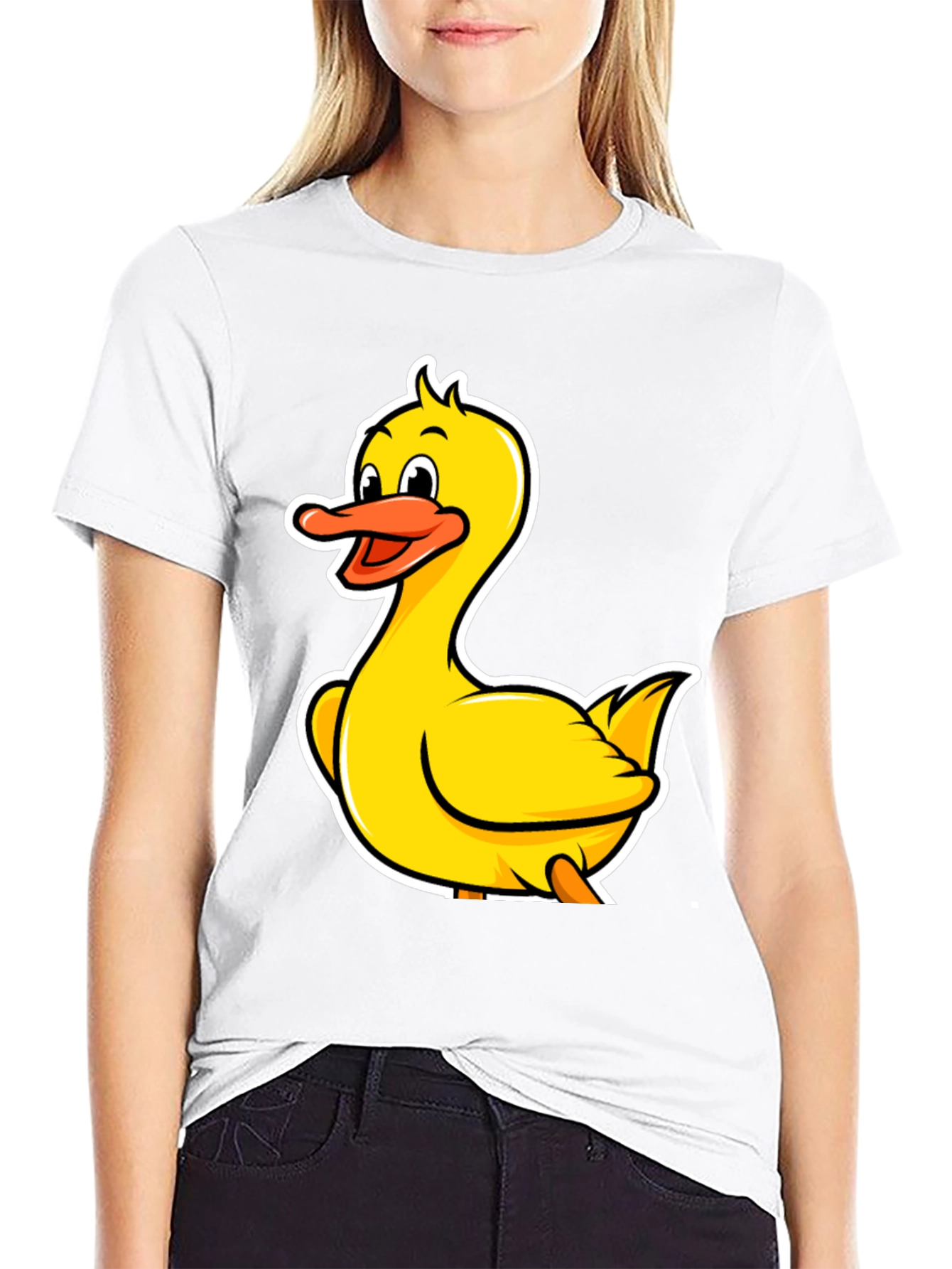 Black Duck Cartoon Black T-Shirt view 9