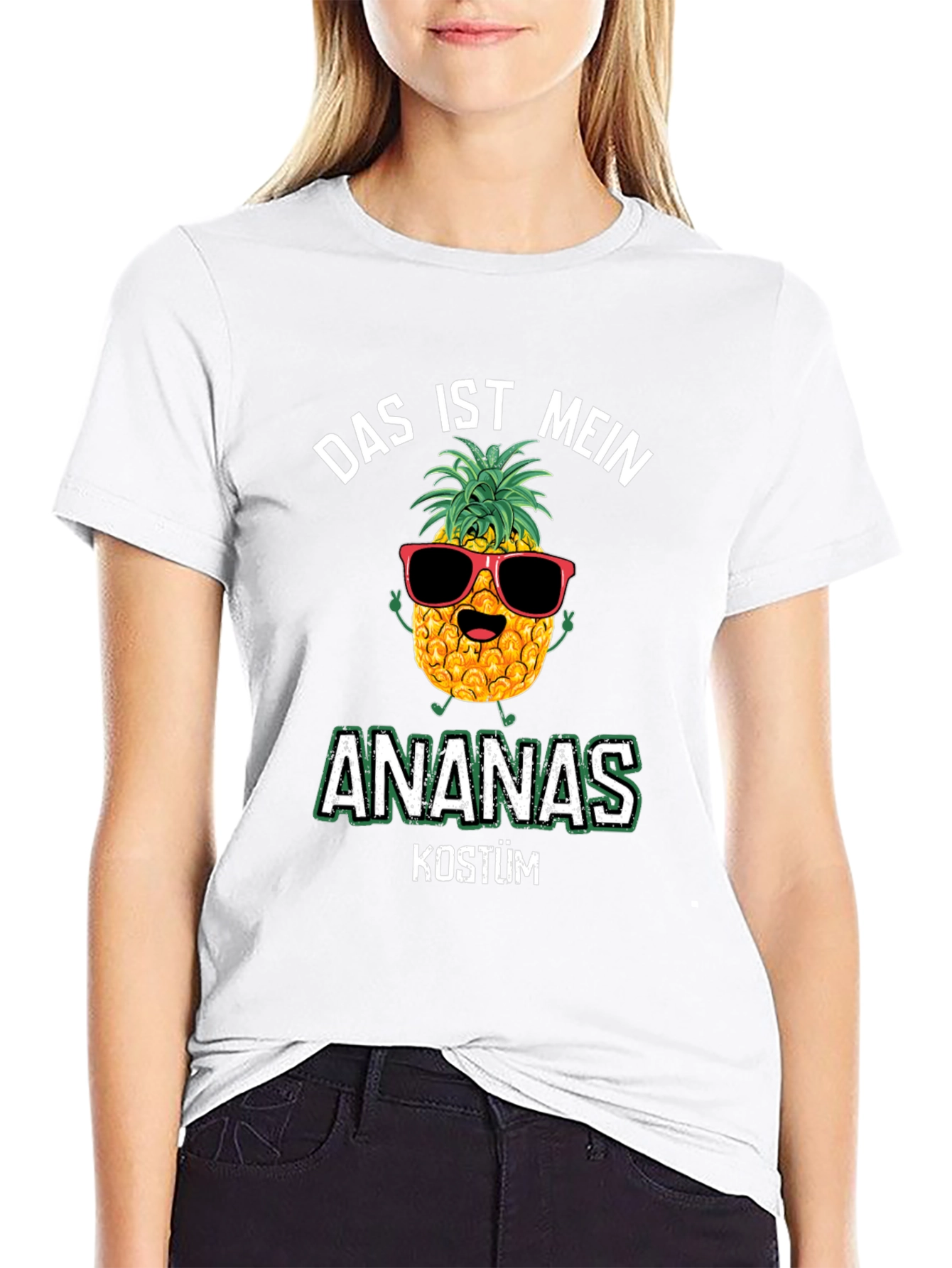 Black Das ist mein Ananas Kostüm Funny German Pineapple T-Shirt view 9