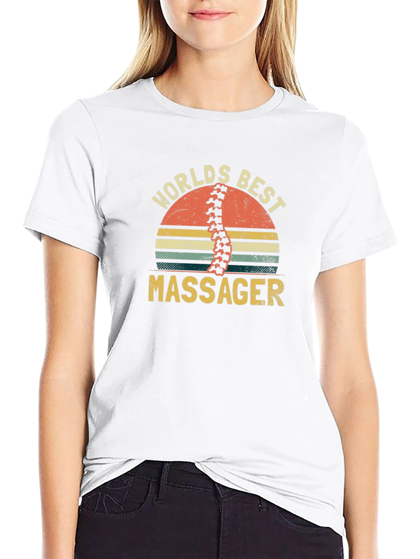 Black World's Best Massager Graphic T-Shirt view 9