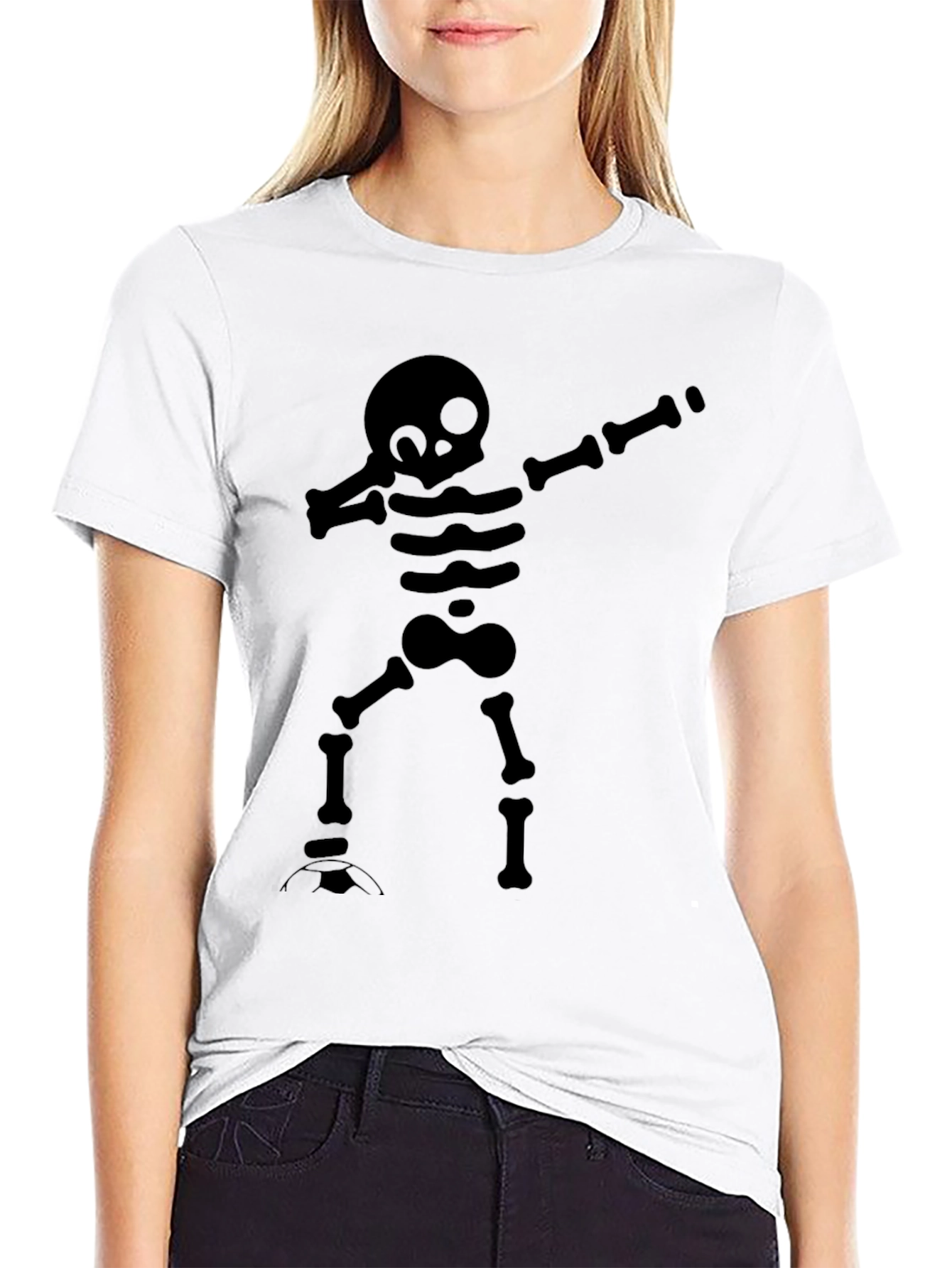 Black Skeleton Dab T-Shirt - Funny Halloween Tee view 9