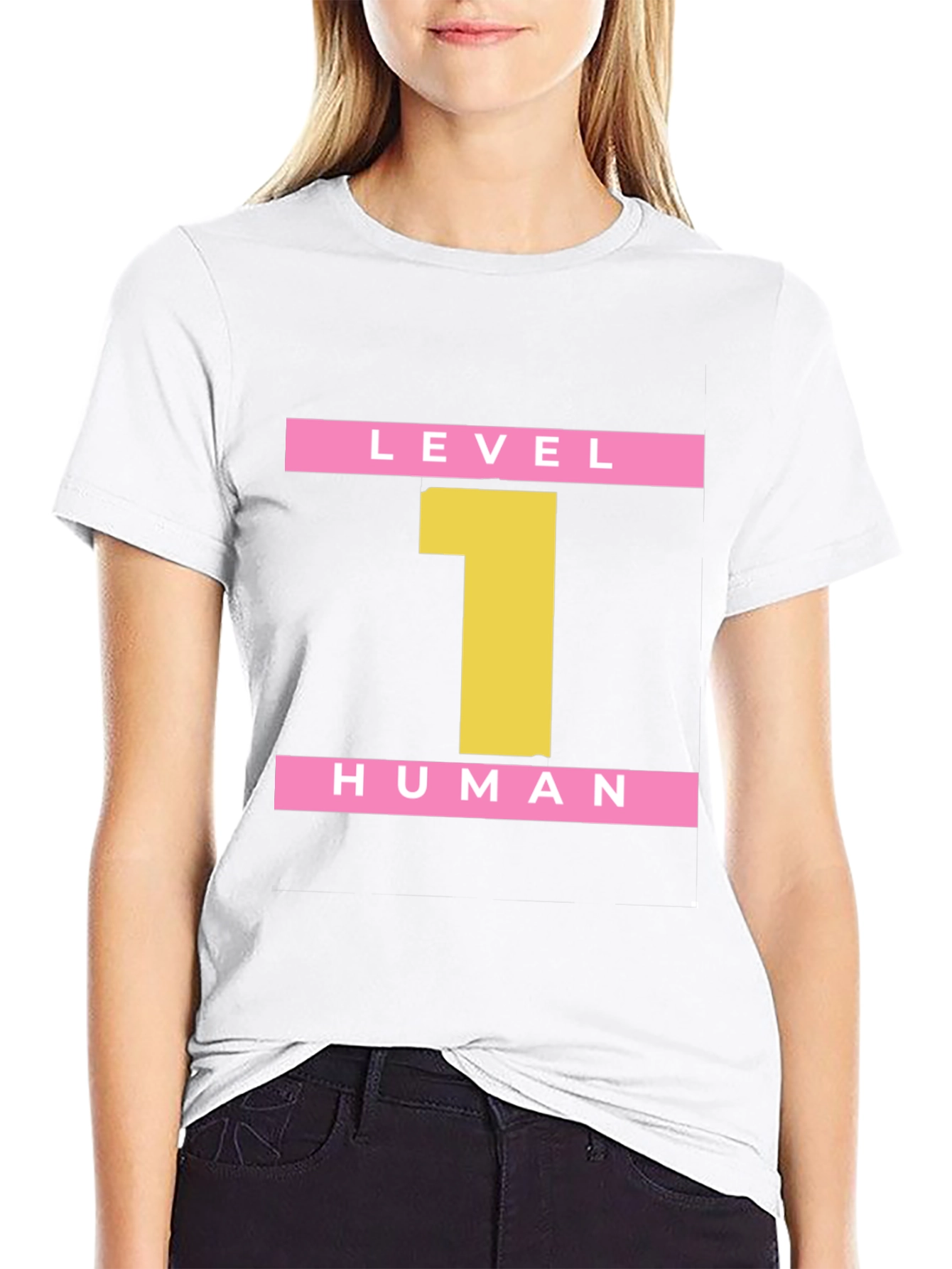Black Level 1 Human Black Graphic Tee view 9