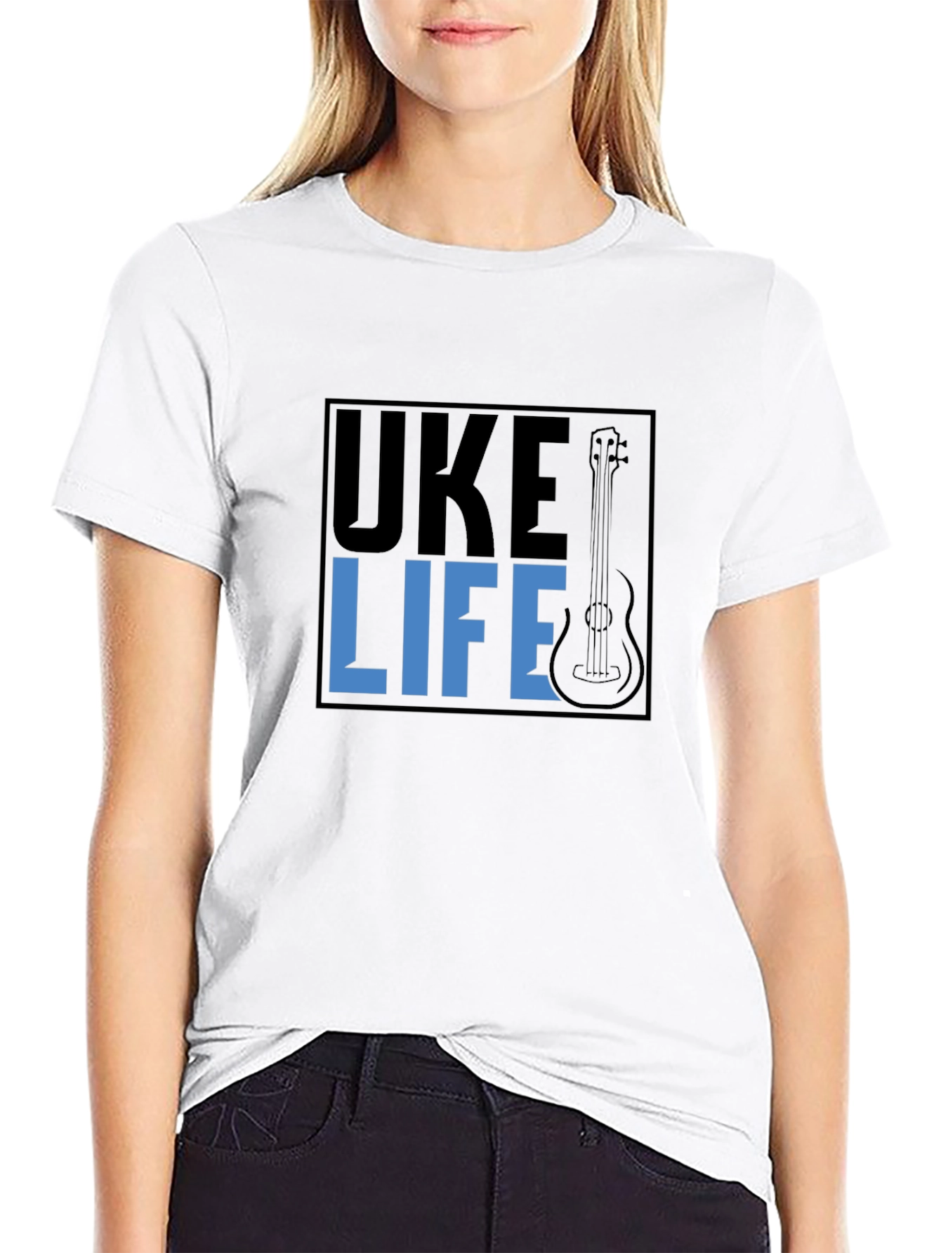 Black Uke Life Graphic T-Shirt - Ukulele Lover Tee view 9