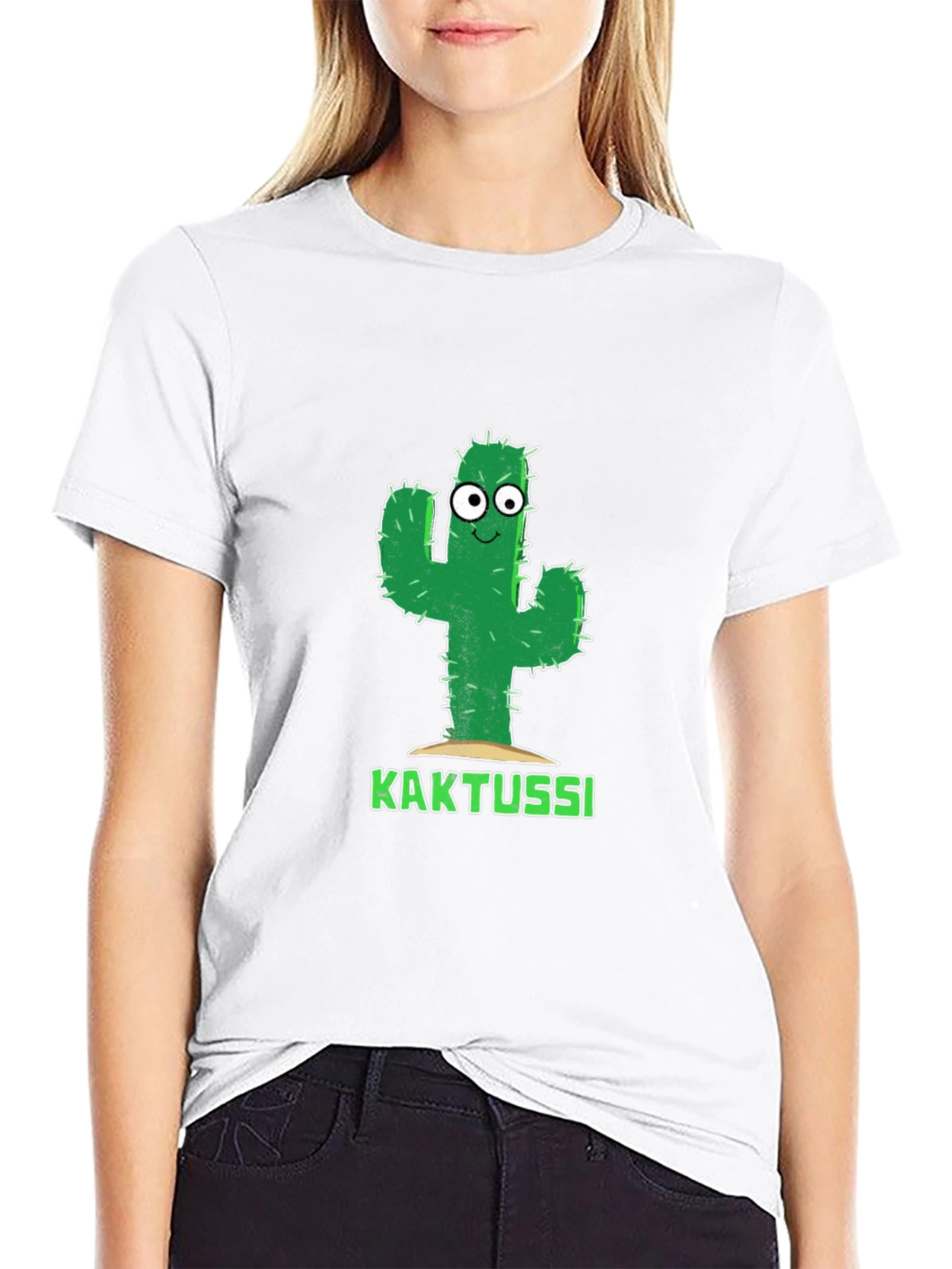 Black Funny Cactus T-Shirt - Kaktussi Design view 9