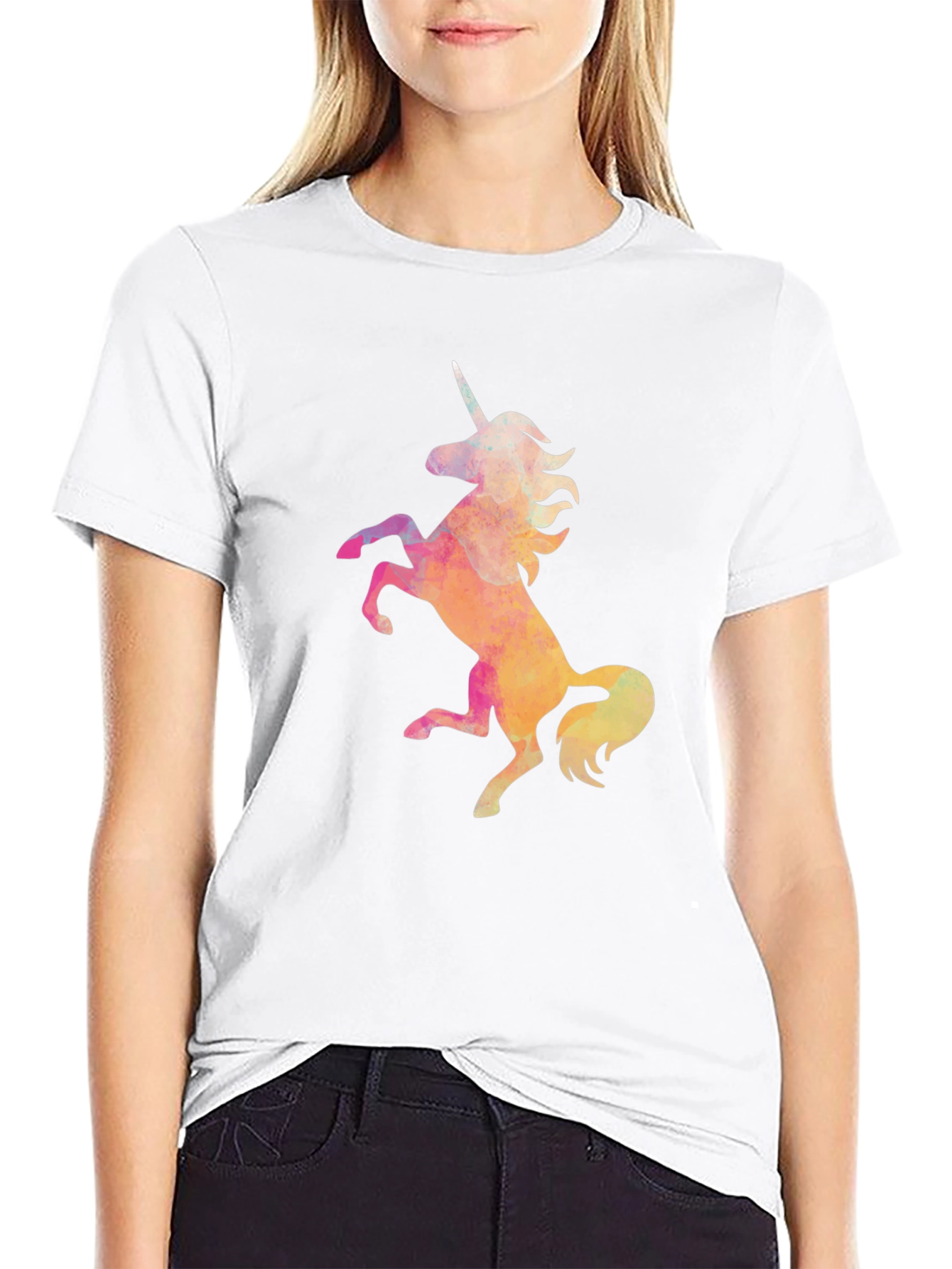 Black Unicorn Graphic Black T-Shirt view 9