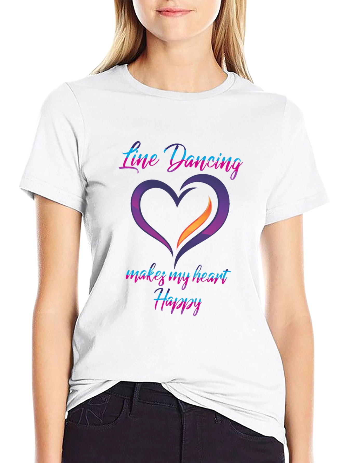 Black Line Dancing Heart T-Shirt view 9
