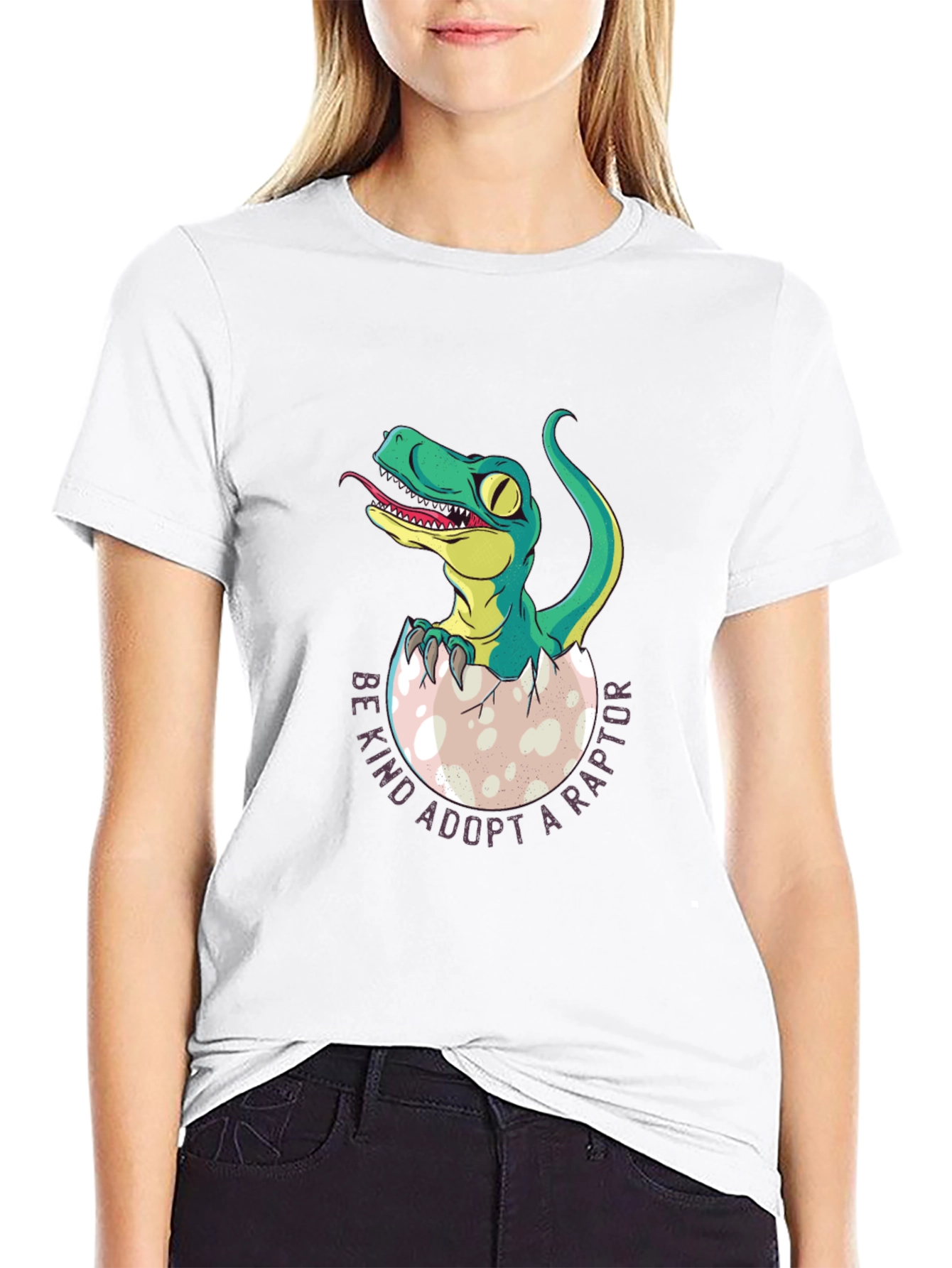 Black Adopt a Raptor T-Shirt - Unique Dinosaur Tee view 9