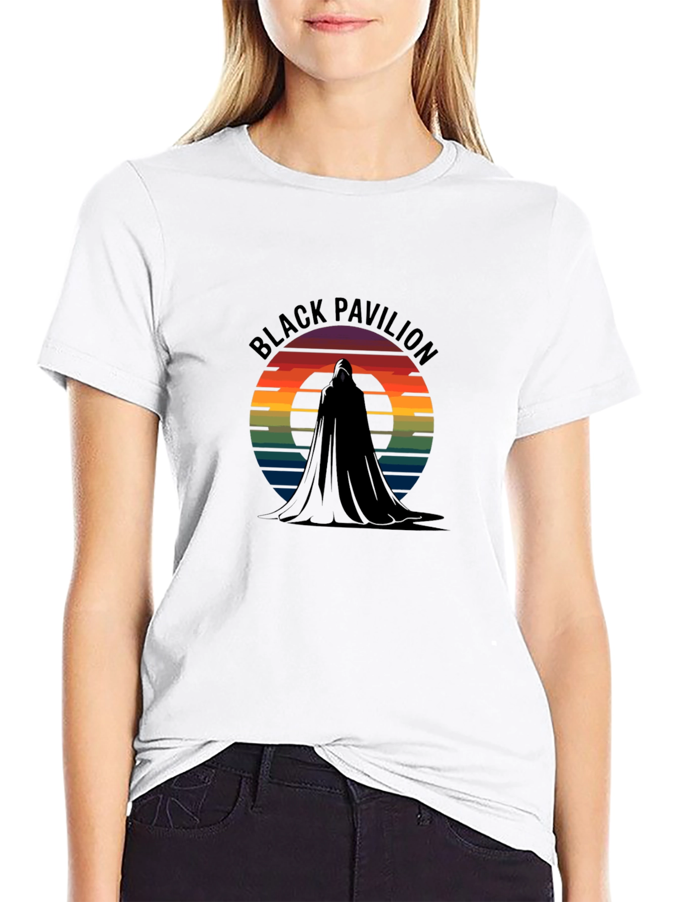 Black Black Pavilion Retro Graphic T-Shirt view 9