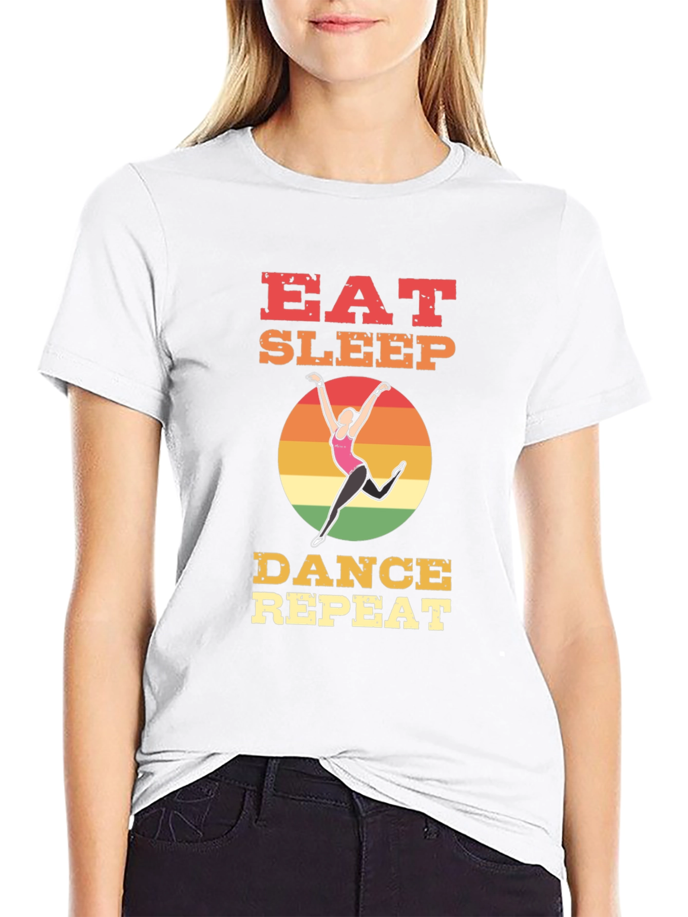 Black Eat Sleep Dance Repeat T-Shirt - Dancer's Life view 9