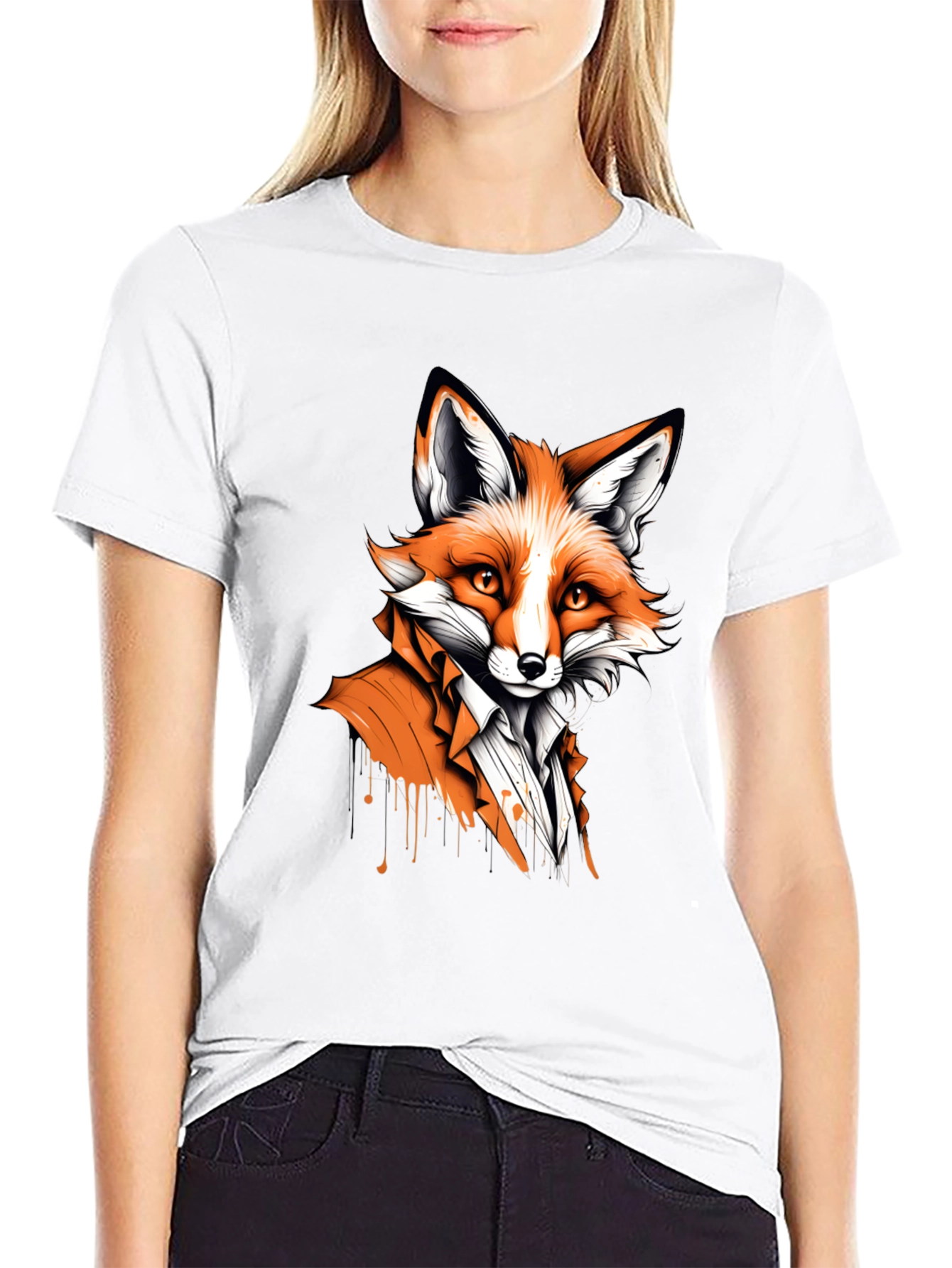 Black Fox in Suit Graphic Tee - Unique Animal Design view 9
