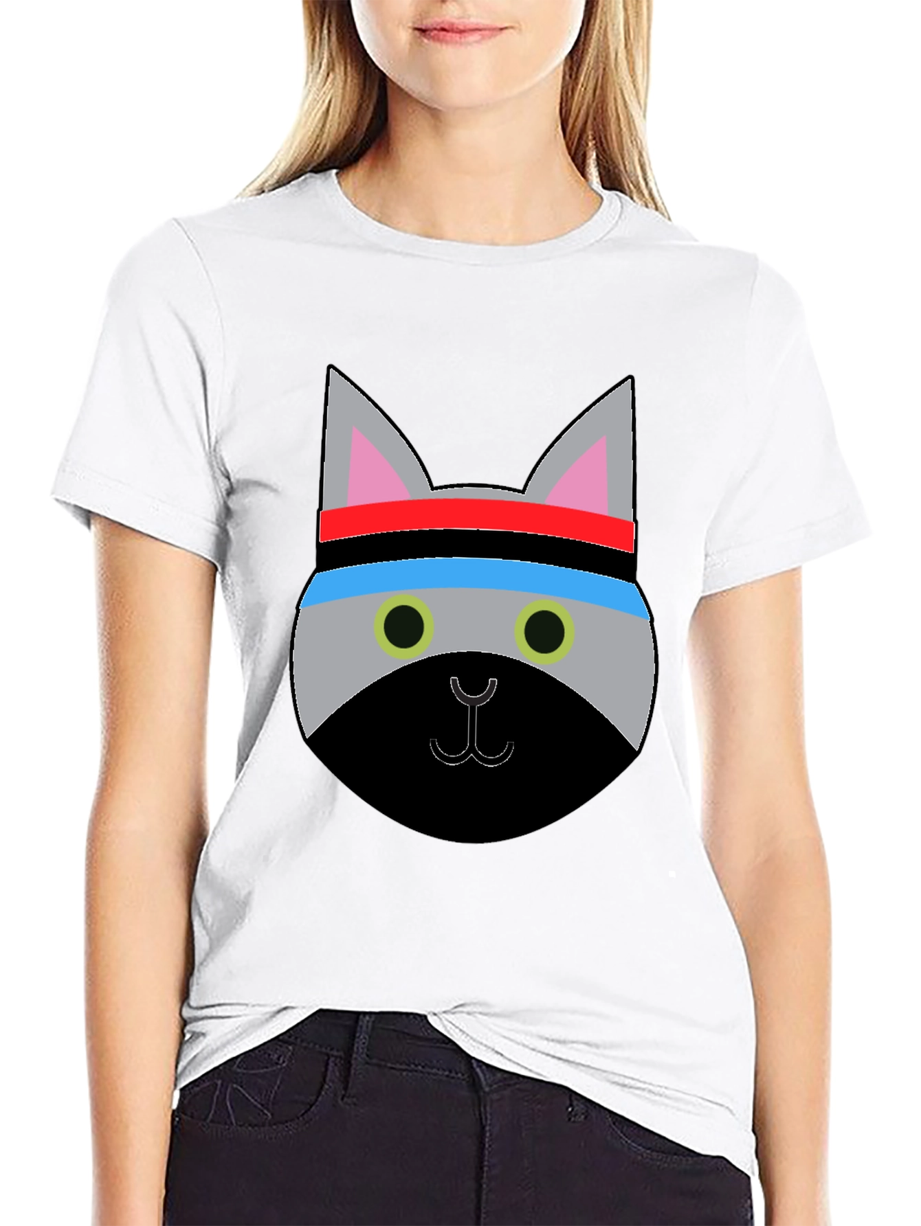 Black Cool Cat Workout T-Shirt - Funny Graphic Tee view 9