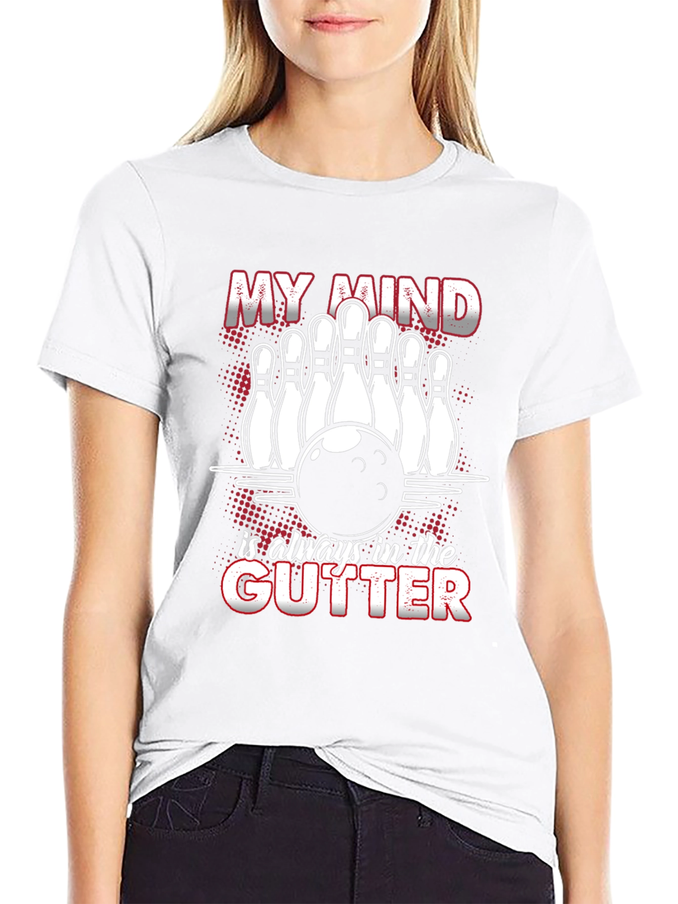 Black Bowling Mind T-Shirt Funny Graphic Tee view 9