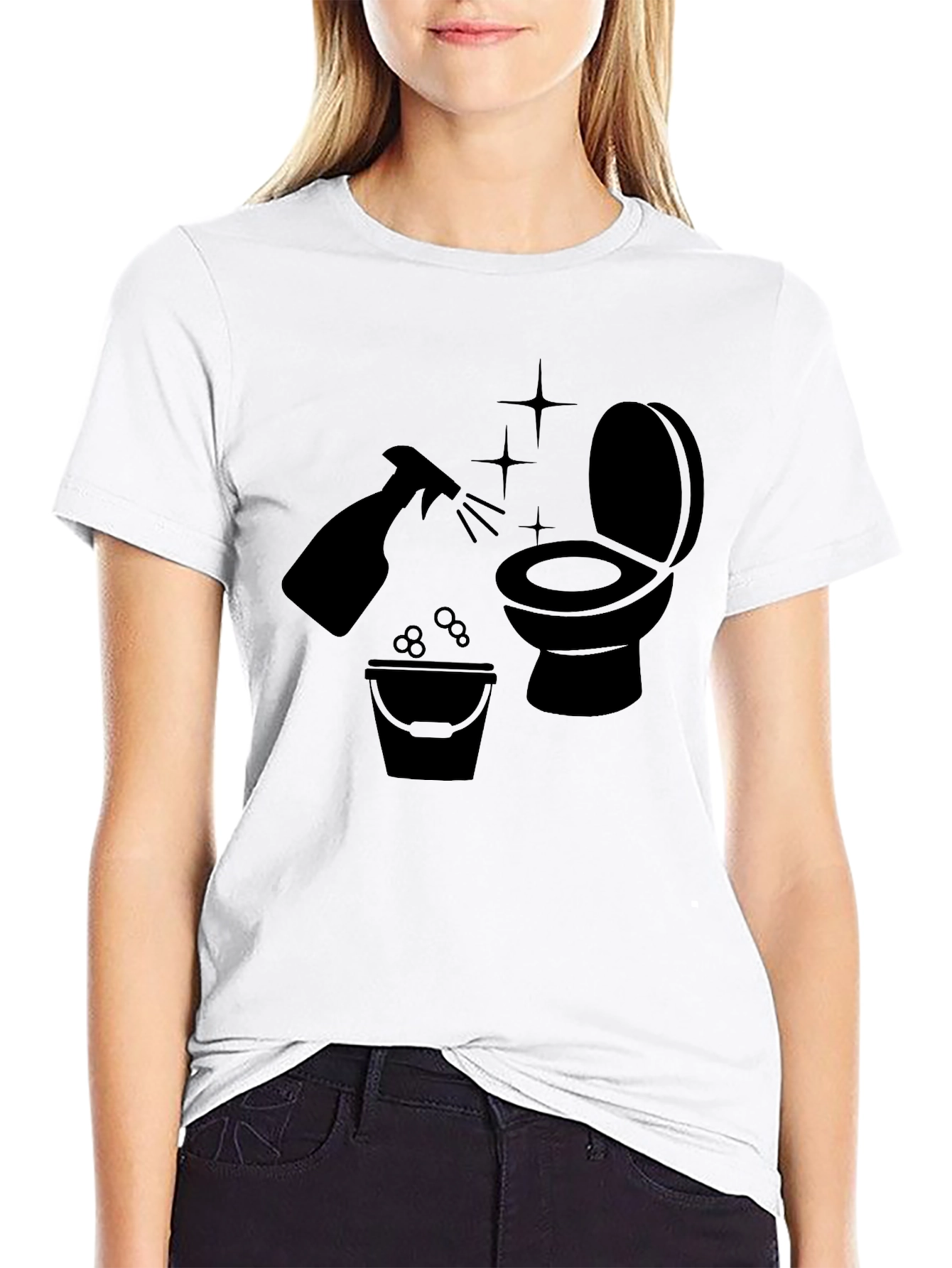 Black Cleaning Crew T-Shirt - Funny Janitor Gift view 9