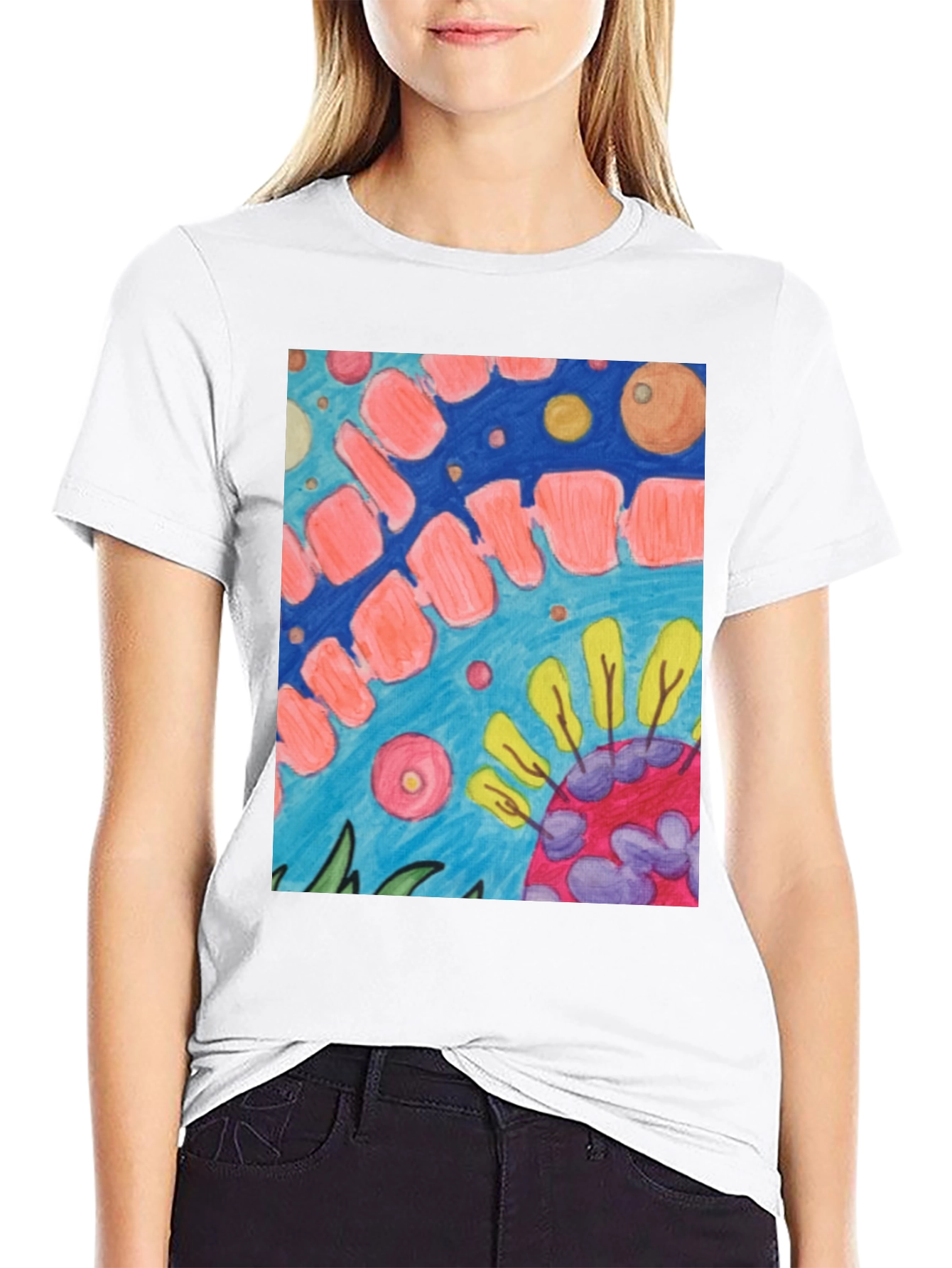 Black Abstract Art Print Black T-Shirt view 9